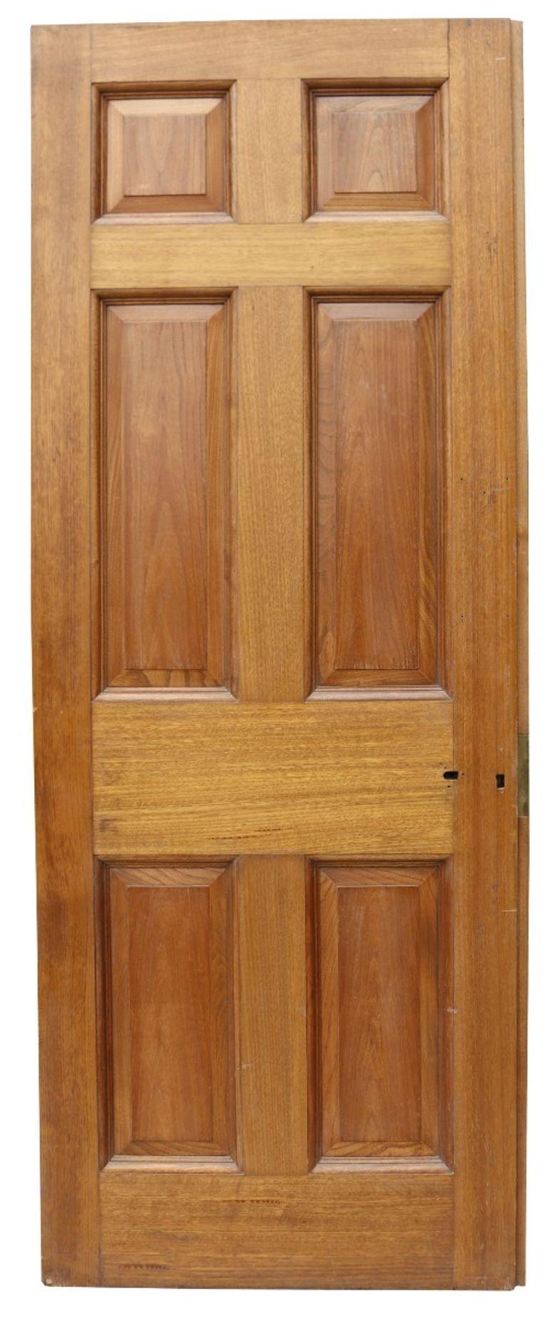 A reclaimed hardwood door suitable for external or internal use.

There is a varnished finish to both sides.