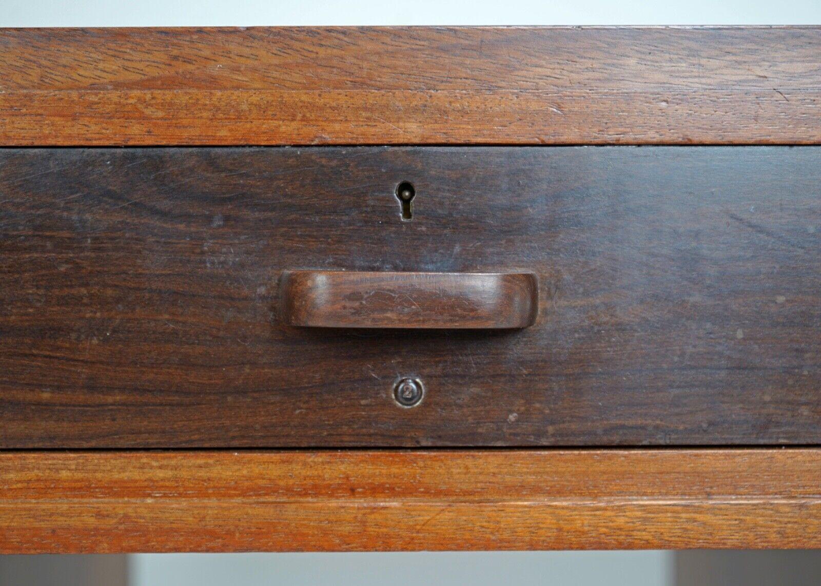 Antique Hardwood Pedestal Desk For Sale 3
