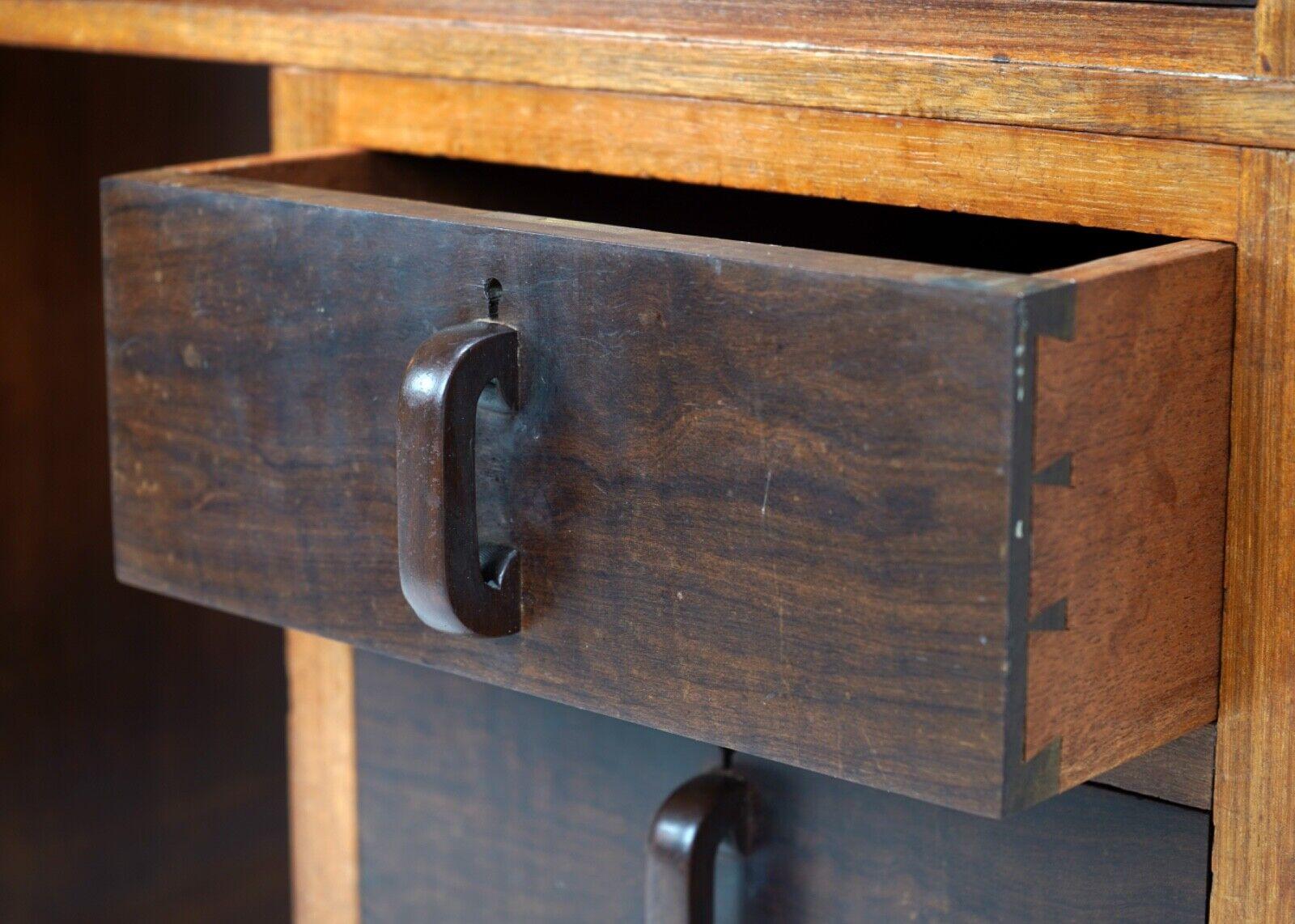 Antique Hardwood Pedestal Desk In Good Condition For Sale In Dorchester, GB