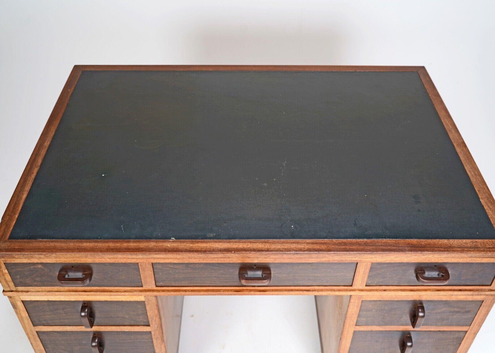 Antique Hardwood Pedestal Desk For Sale 2