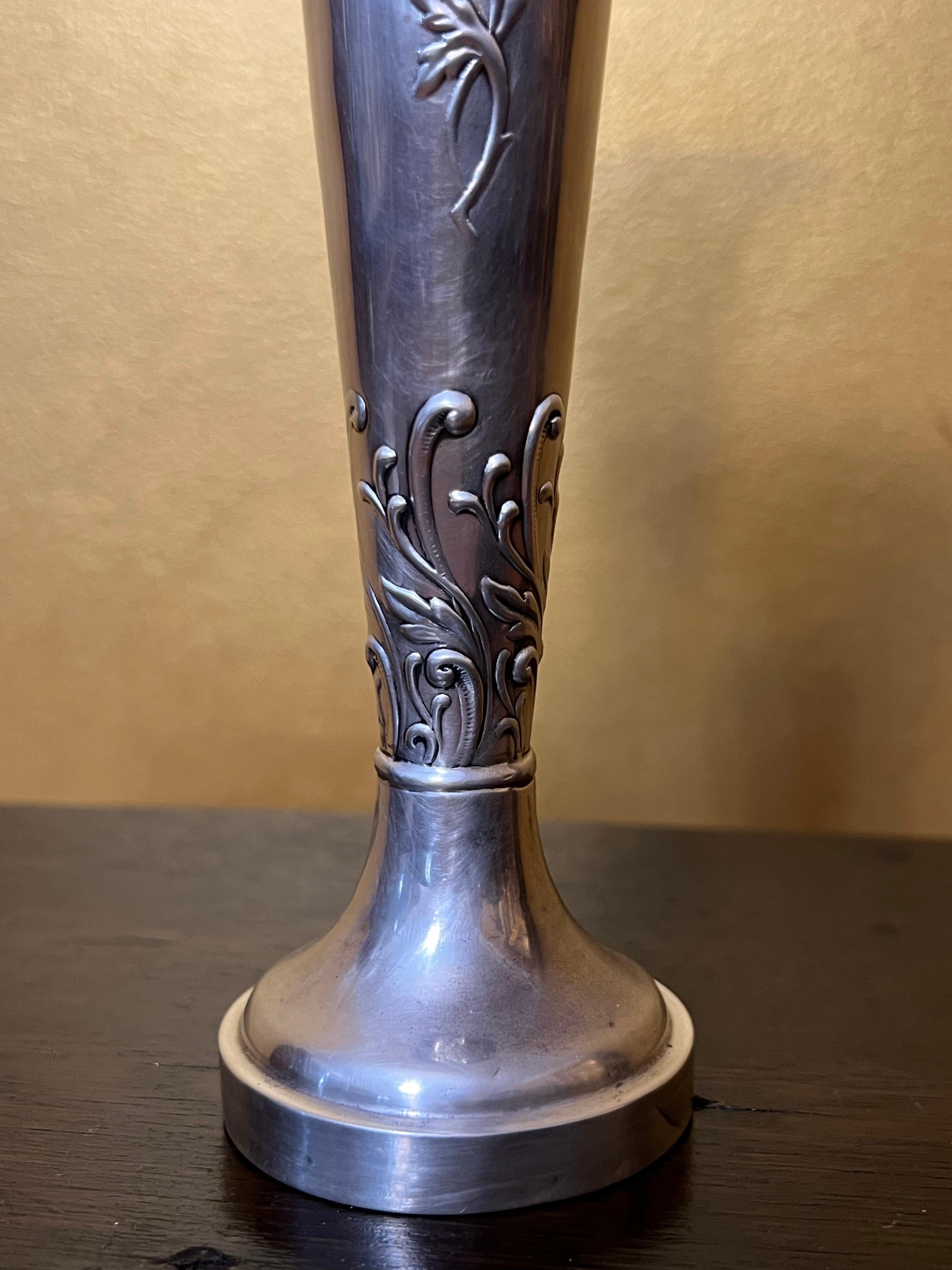 Antique Hardy Bros Brisbane & Birmingham 1901 Sterling Silver Trumpet Vase 5