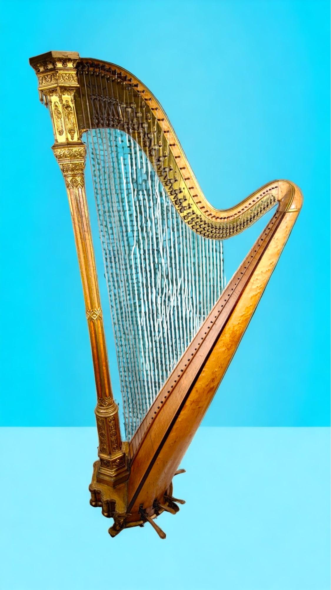 Wood Harp by Sebastian Erard, xix th