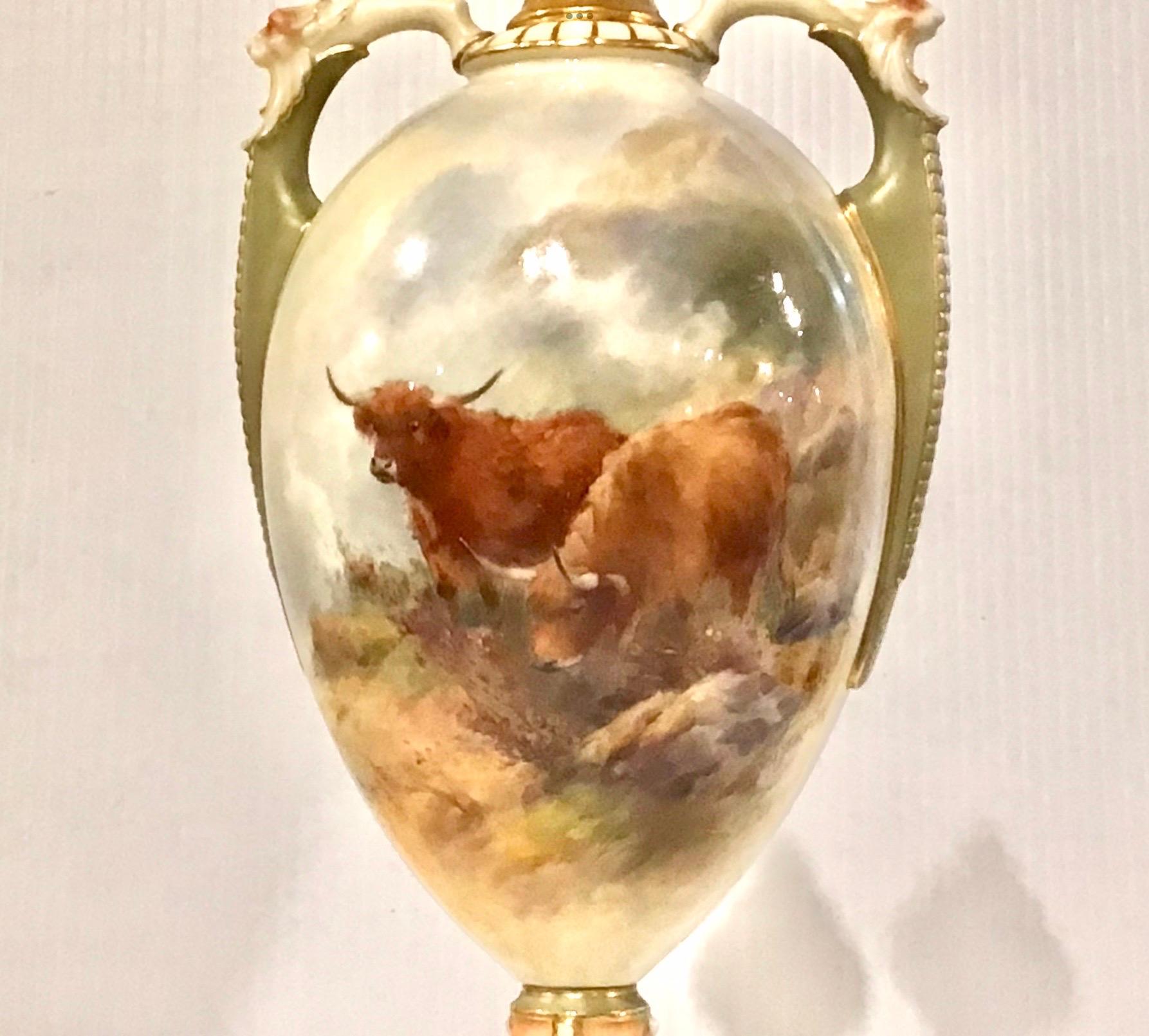 20th Century Antique Harry Stinton Royal Worcester Vase