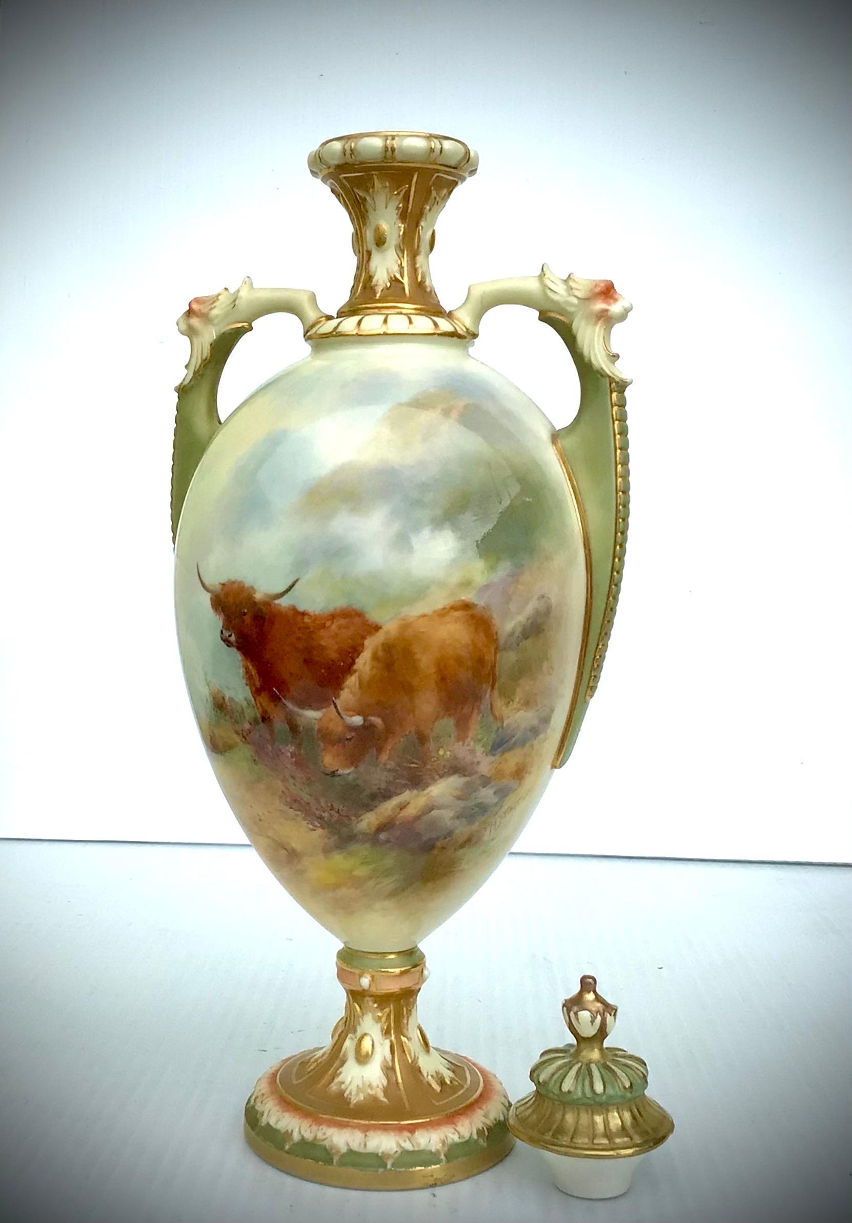Antique Harry Stinton Royal Worcester Vase 2