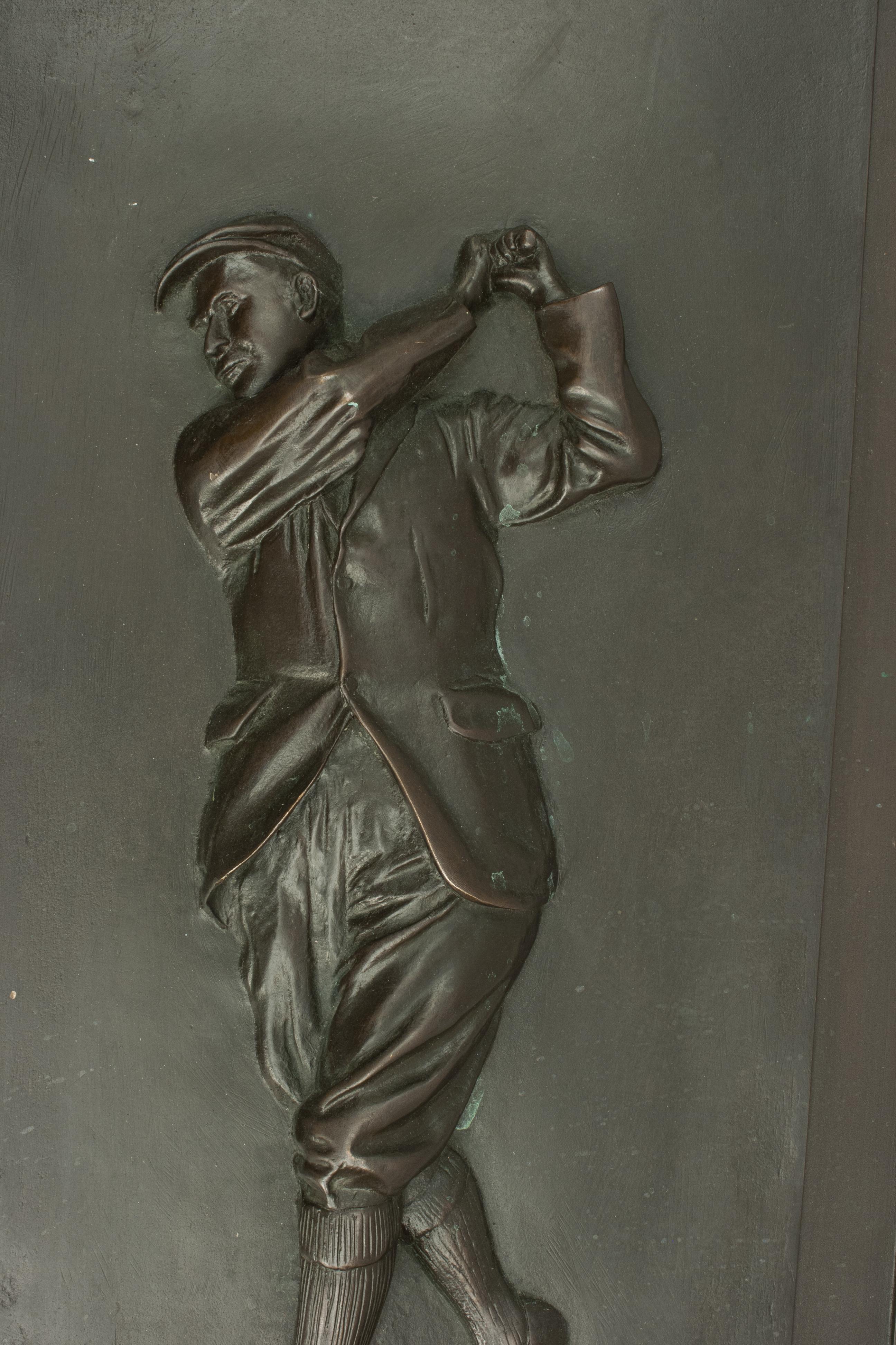 Bronze Antique Harry Vardon Golf Plaque For Sale