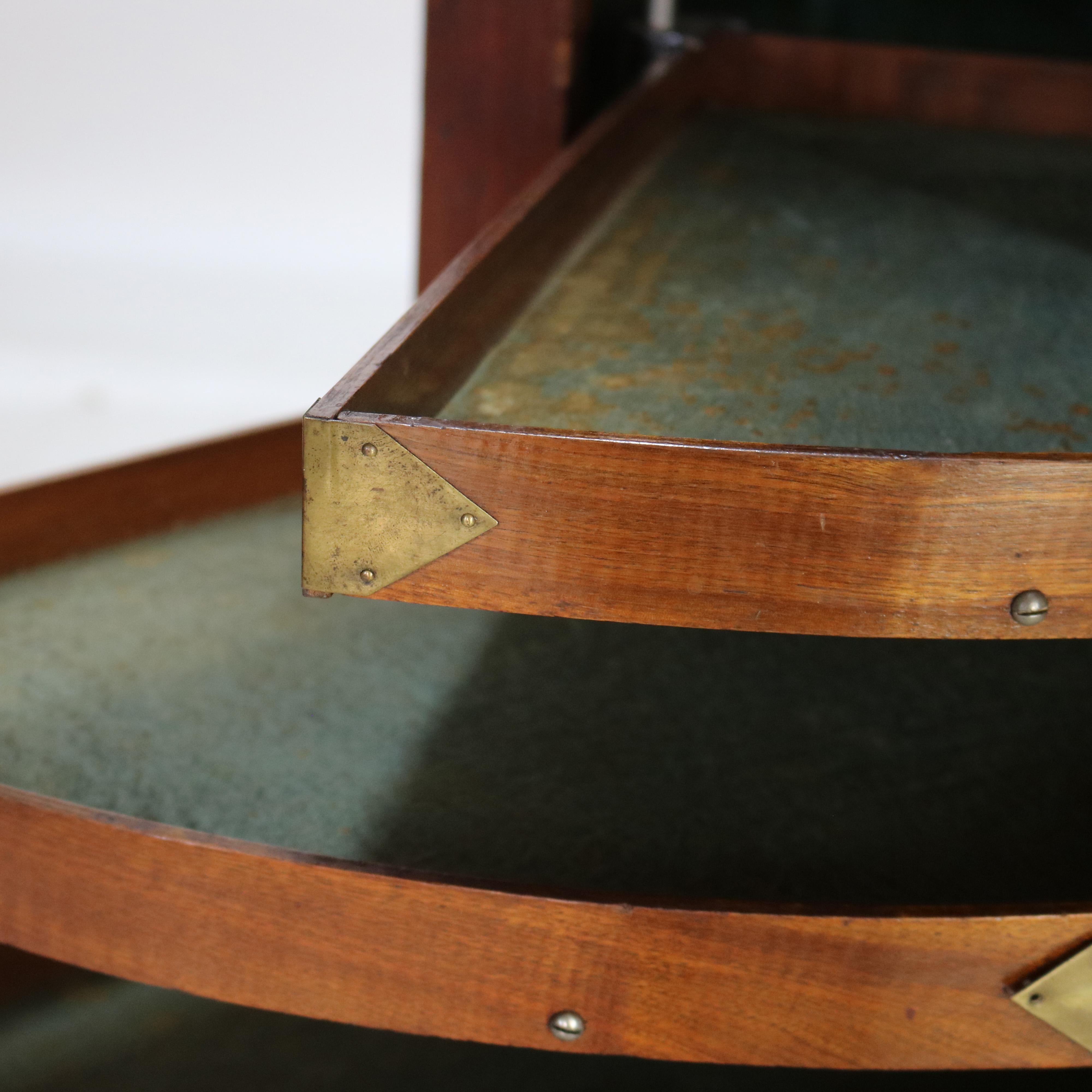 Antique Harvard Co. Signed Walnut Dental Cabinet with Drawers & Lazy Susan c1900 6