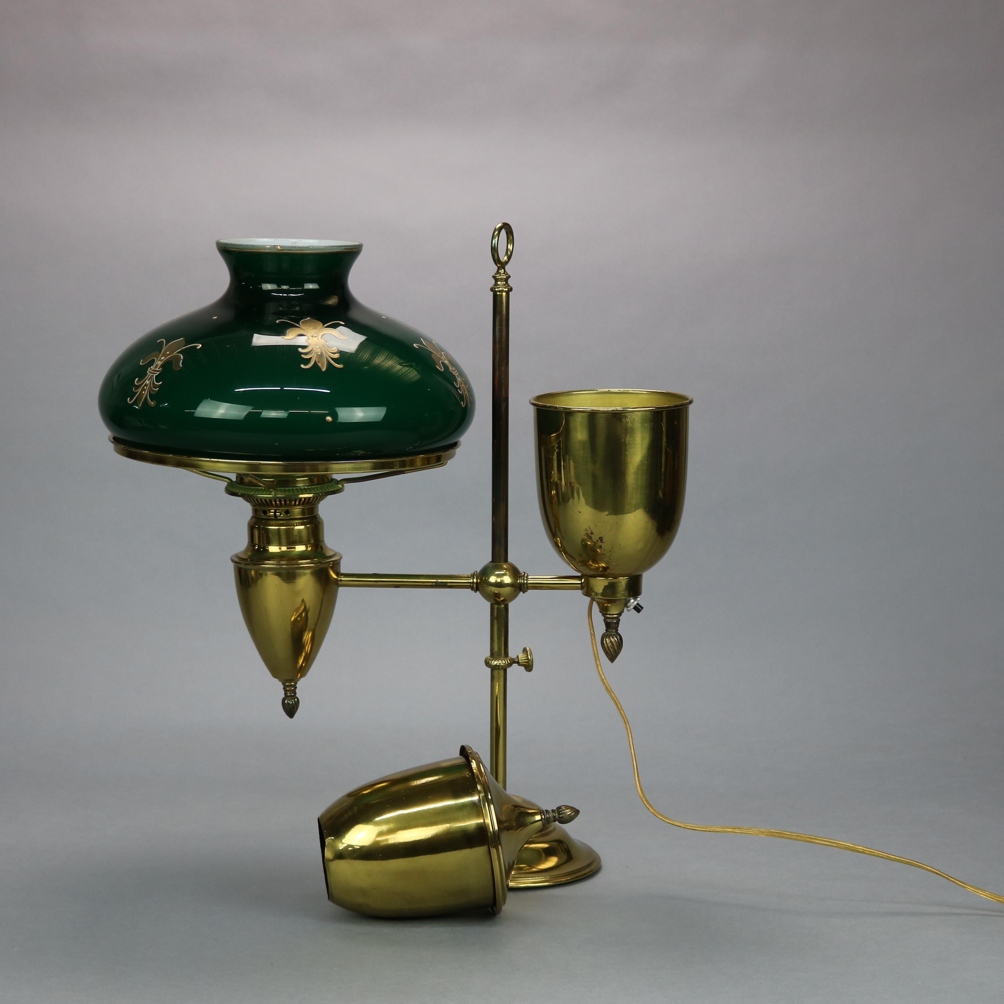 vintage brass student lamp