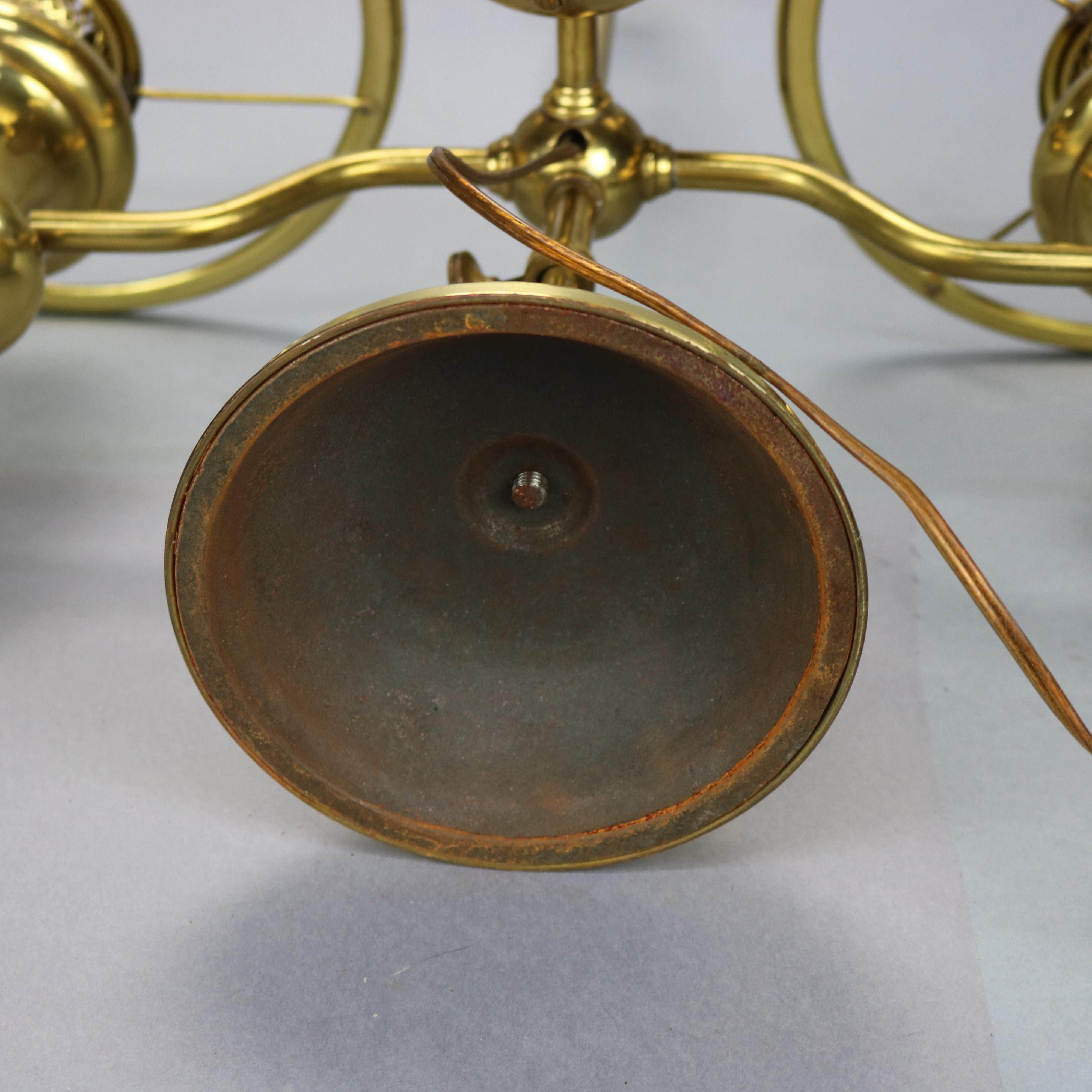 Antique Harvard School Double Student Lamp with Green Cased Glass Shades, c1890 10
