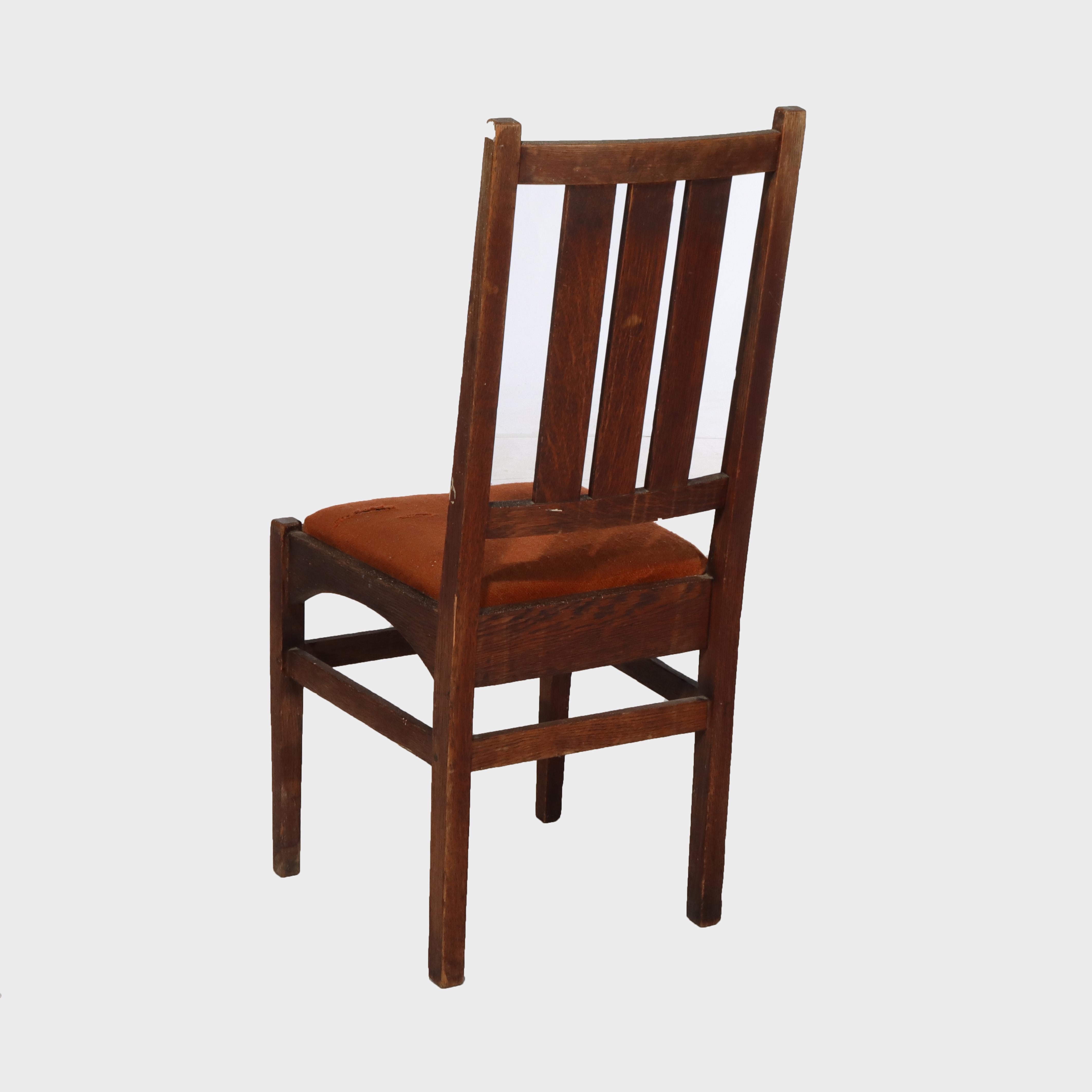 Antique Harvey Ellis Gustav Stickley Oak Dining Chair C1910 in vendita 2