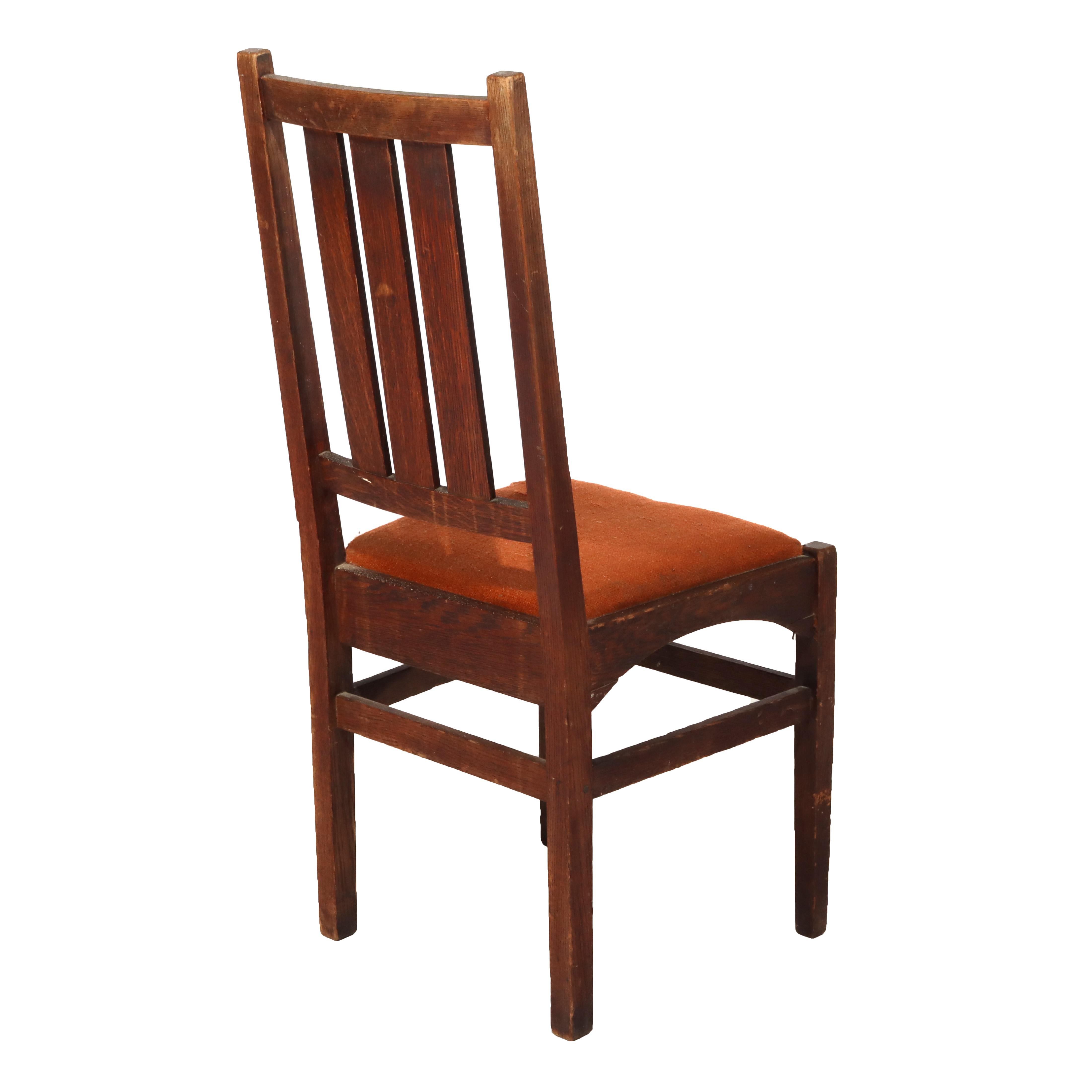 Antique Harvey Ellis Gustav Stickley Oak Dining Chair C1910 in vendita 3