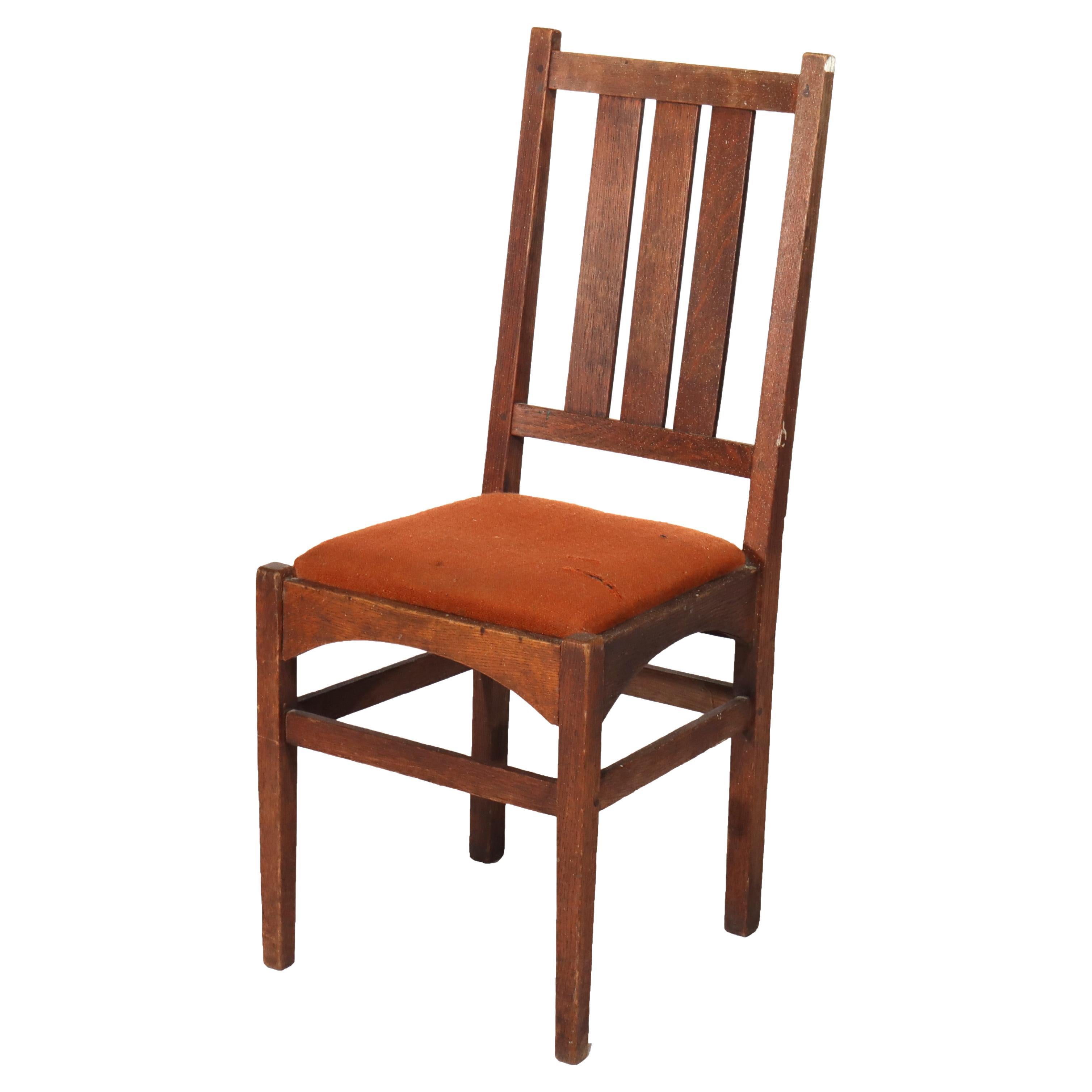 Antique Harvey Ellis Gustav Stickley Oak Dining Chair C1910
