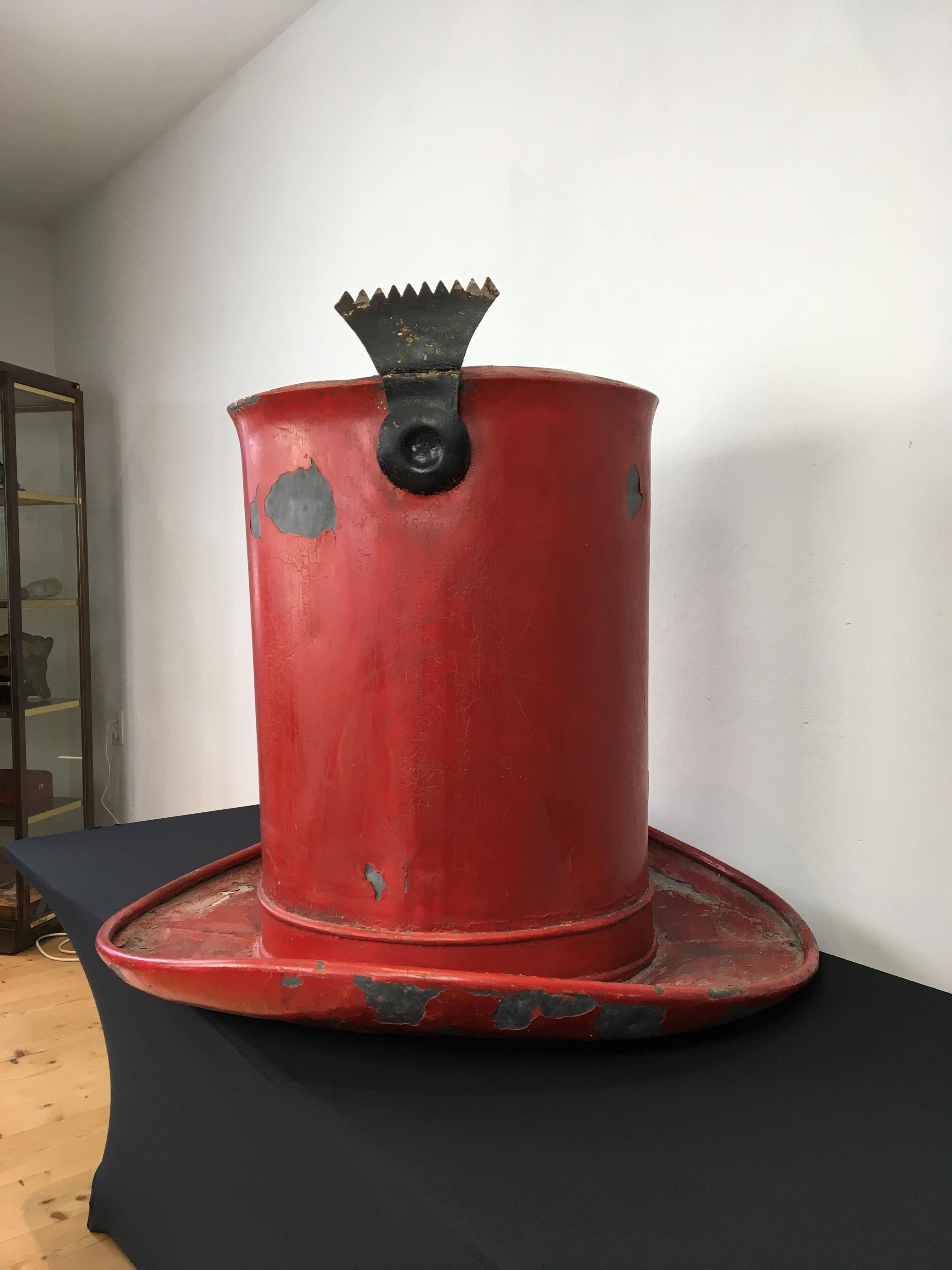Antikes rotes Zink-Hut-Hersteller-Handelsschild, Frankreich, frühes 20. Jahrhundert  im Angebot 8