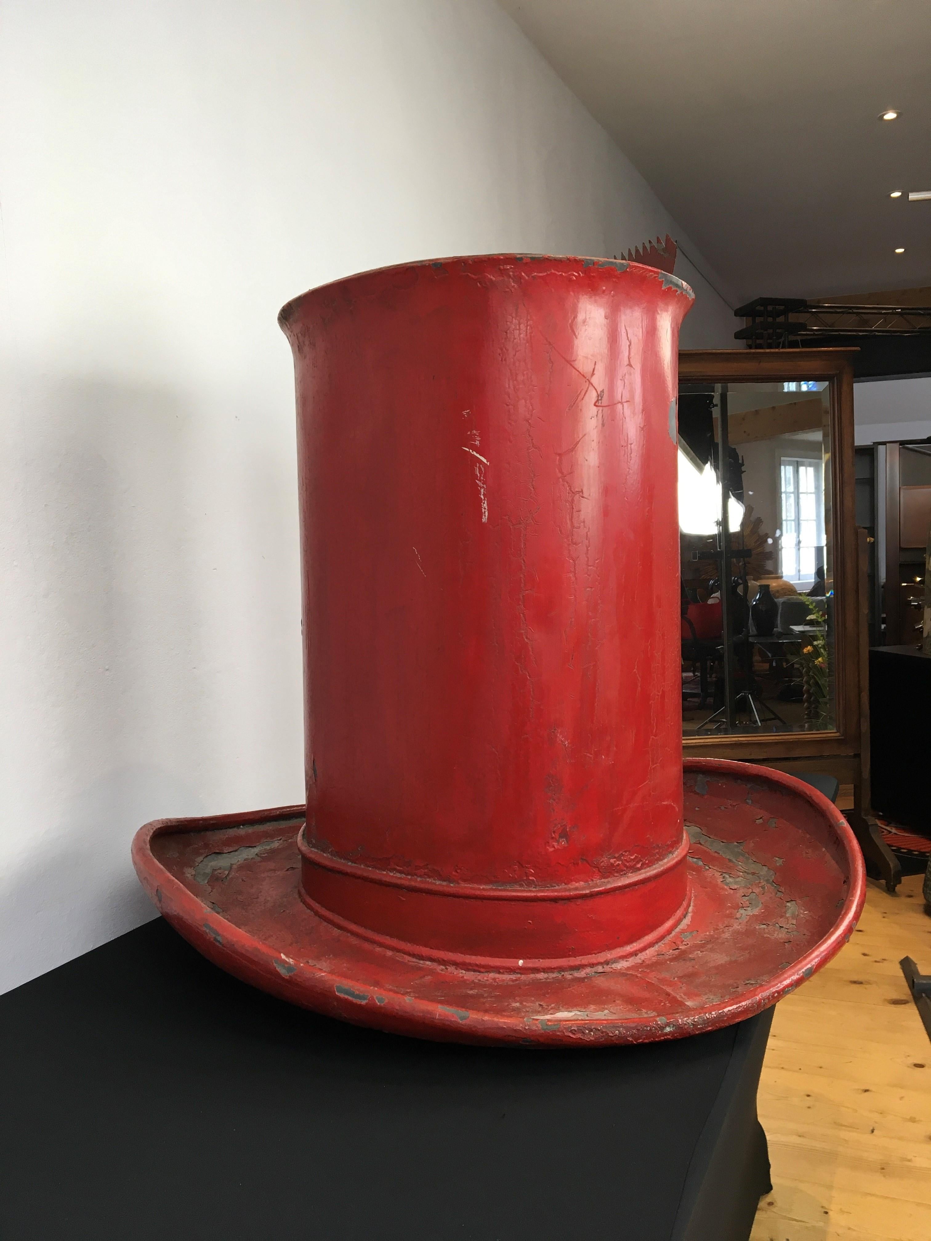 Antikes rotes Zink-Hut-Hersteller-Handelsschild, Frankreich, frühes 20. Jahrhundert  im Angebot 9