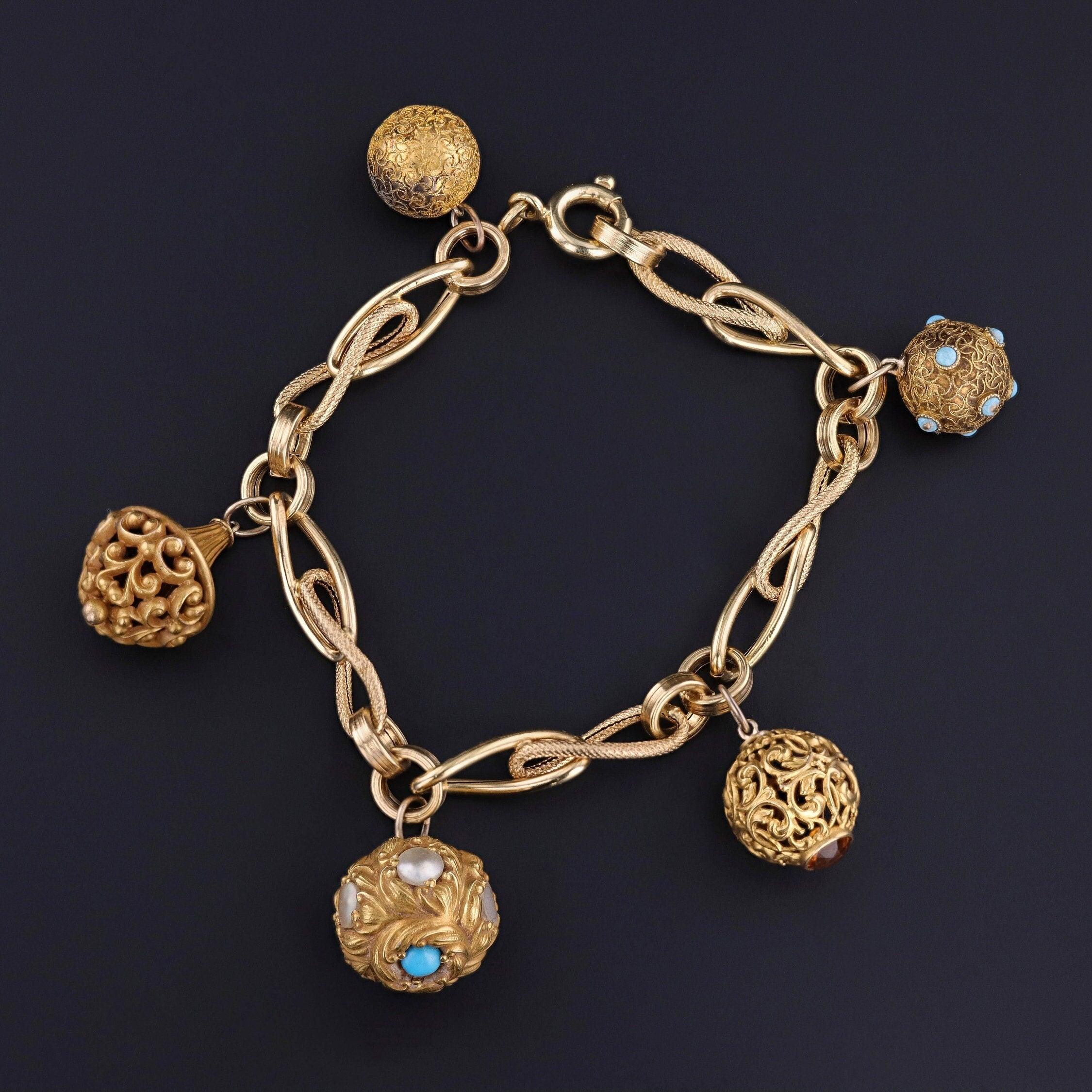 Vittoriano Bracciale Charme Antiques in oro 14 e 18 ct.
