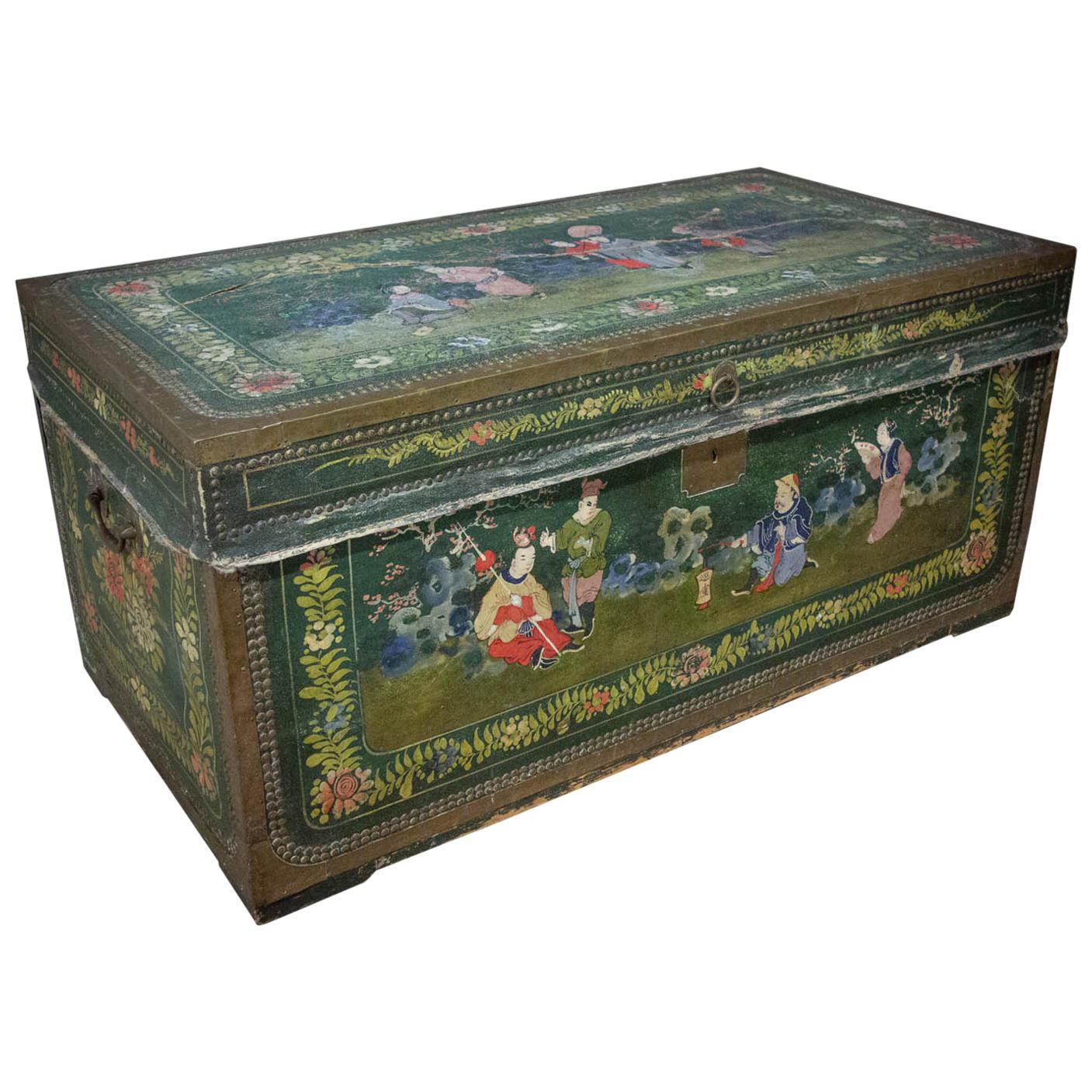 Antique Hau Shing’s Camp Chest, Honam, China, circa 1850 For Sale