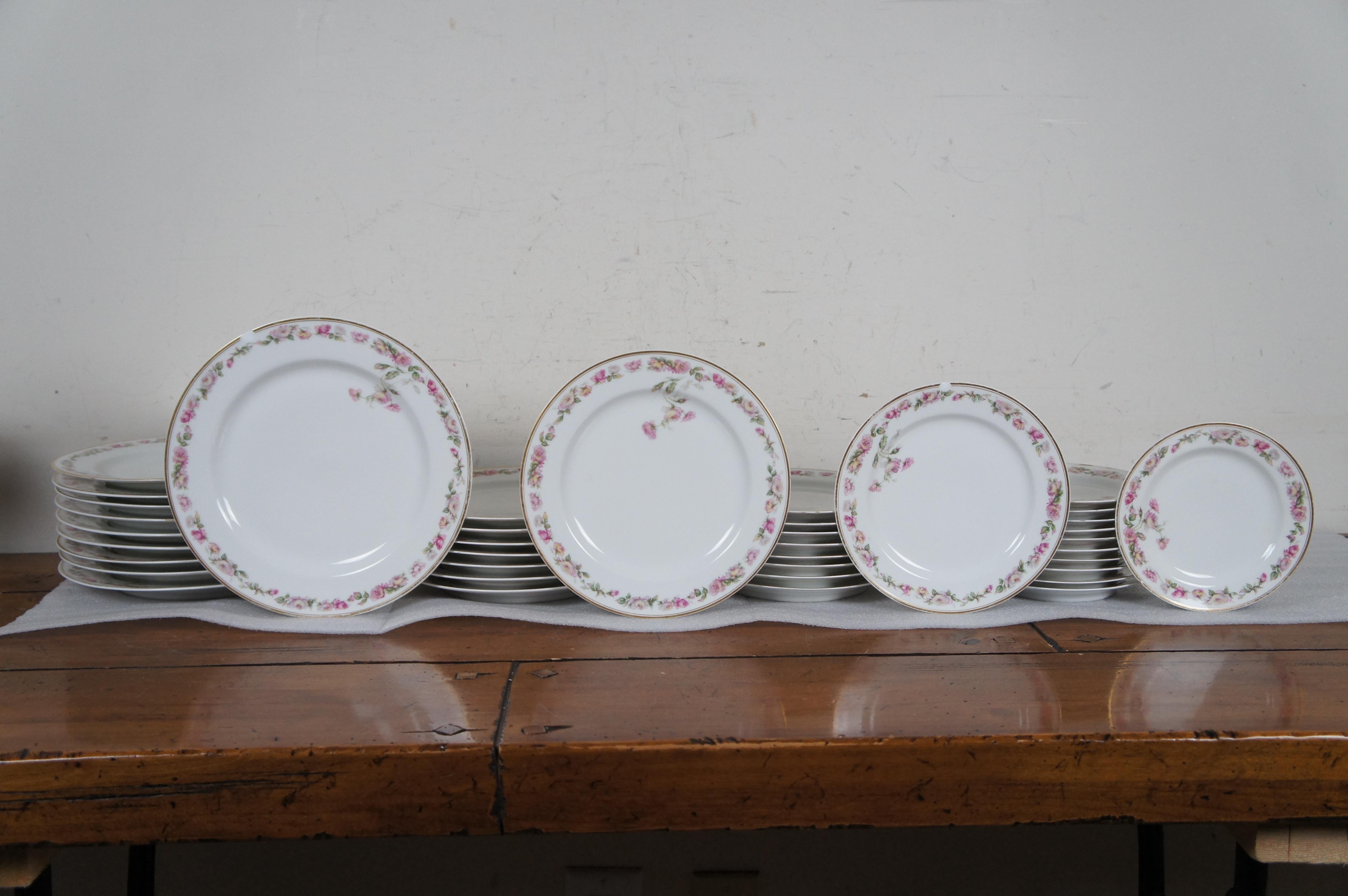 Porcelain Antique Haviland & Co Limoges 106 Pc Amstel Schleiger 497A Dinner Service China  For Sale