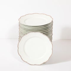 Antikes Haviland-Geschirrset aus Limoges-Porzellan für 24 Personen mit Blumenmuster