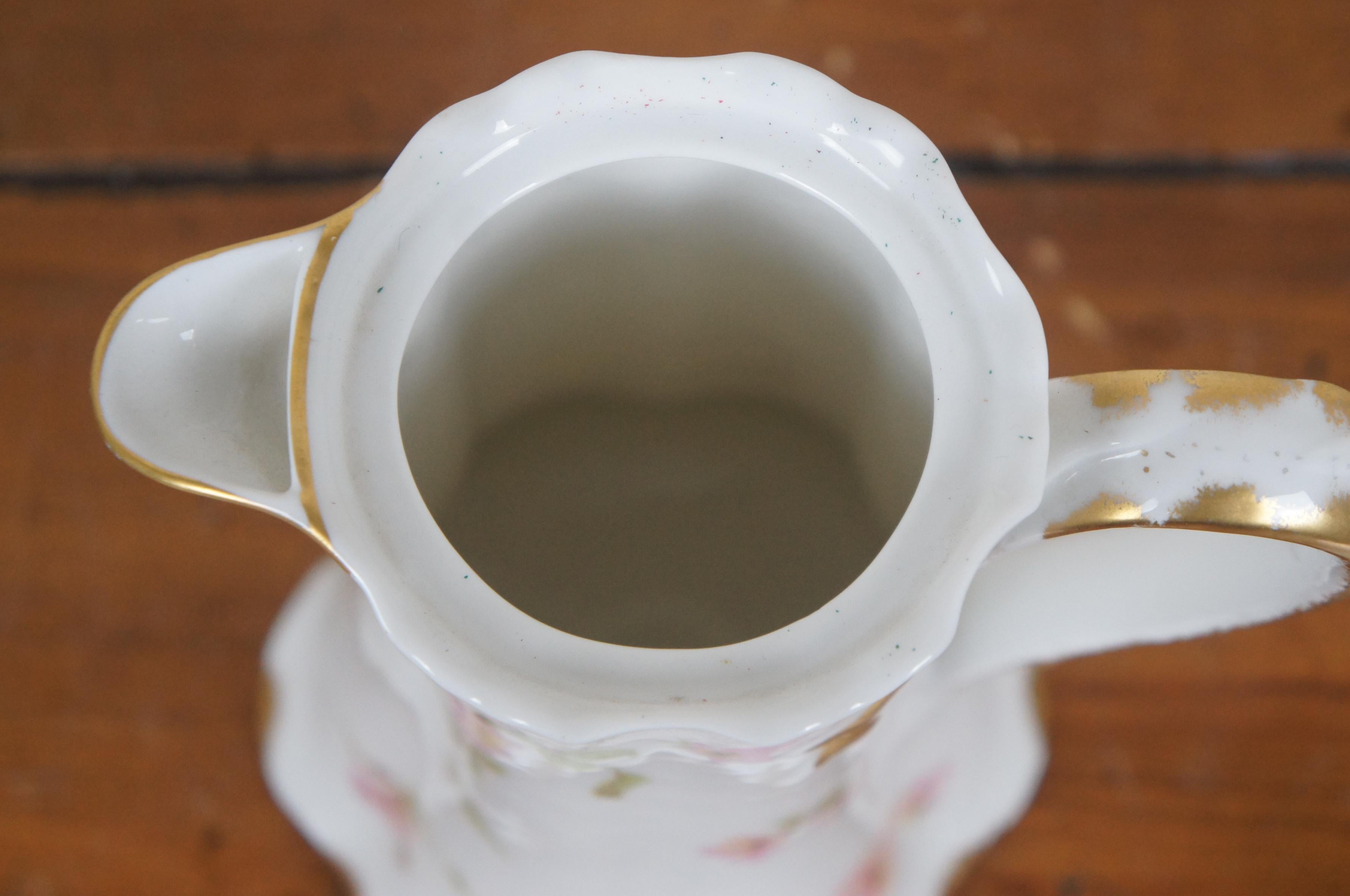 Antike Haviland Limoges Frankreich Schokolade Tee Kaffee Topf Floral Rose Teekanne 10