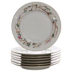 Juego antiguo de 7 platos de porcelana de Haviland Limoges con decoración «Japonisme», 1879-1889