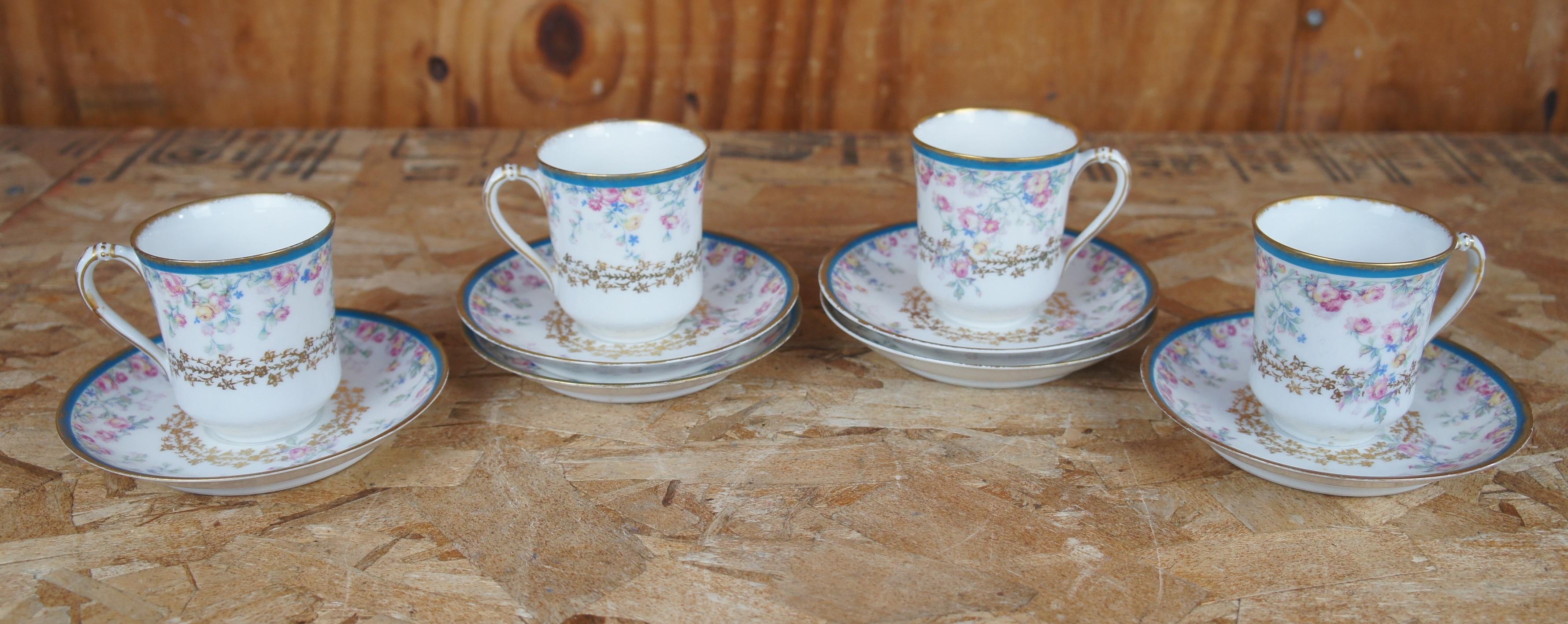 Antique Haviland Offner Limoges France Tea Coffee Chocolate Pot Cups Saucers  For Sale 3