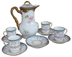 Antique Haviland Offner Limoges France Tea Coffee Chocolate Pot Cups Saucers