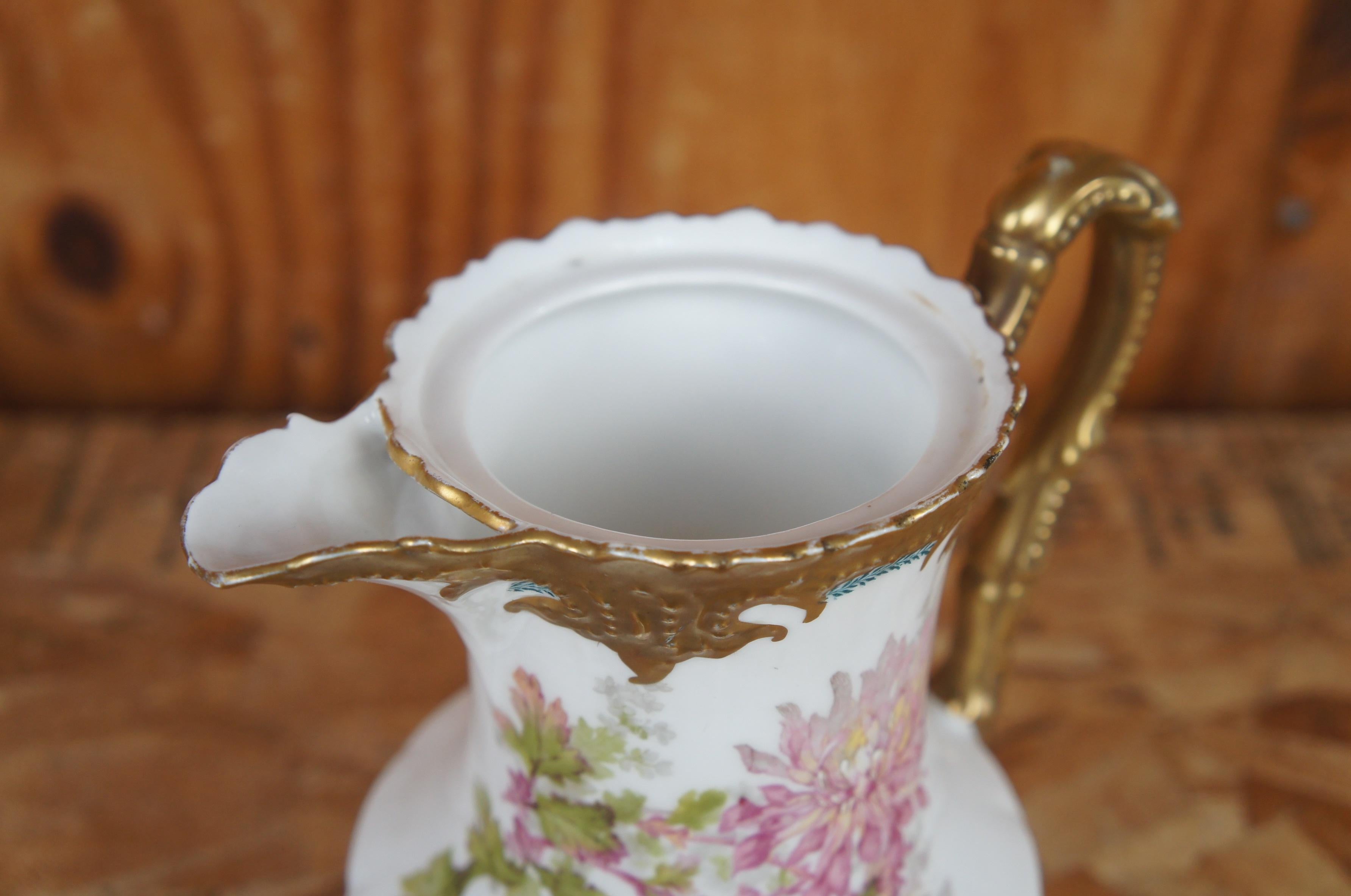 Antike Haviland-Essteller aus Limoges, Frankreich, Tee, Kaffee, Schokoladenkanne und Untertassen  (Porzellan) im Angebot