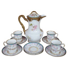 Antique Haviland Offner Limoges France Tea Coffee Chocolate Pot Cups Saucers