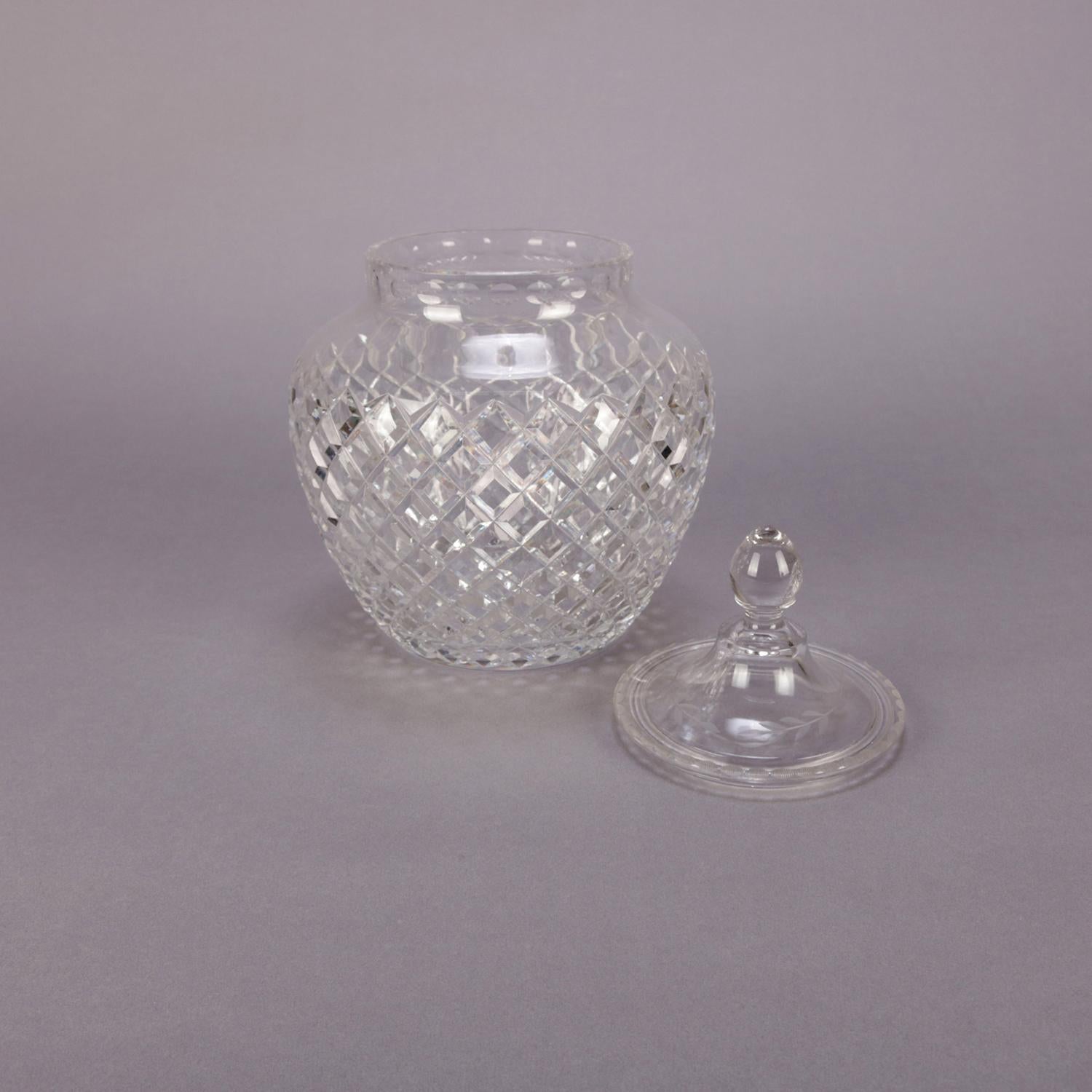Antique Hawkes American Brilliant Cut Glass Covered Jar, 20th Century In Good Condition In Big Flats, NY