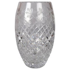Antique Hawkes School Brilliant Cut Crystal Maple Leaf Vase, 20th Century