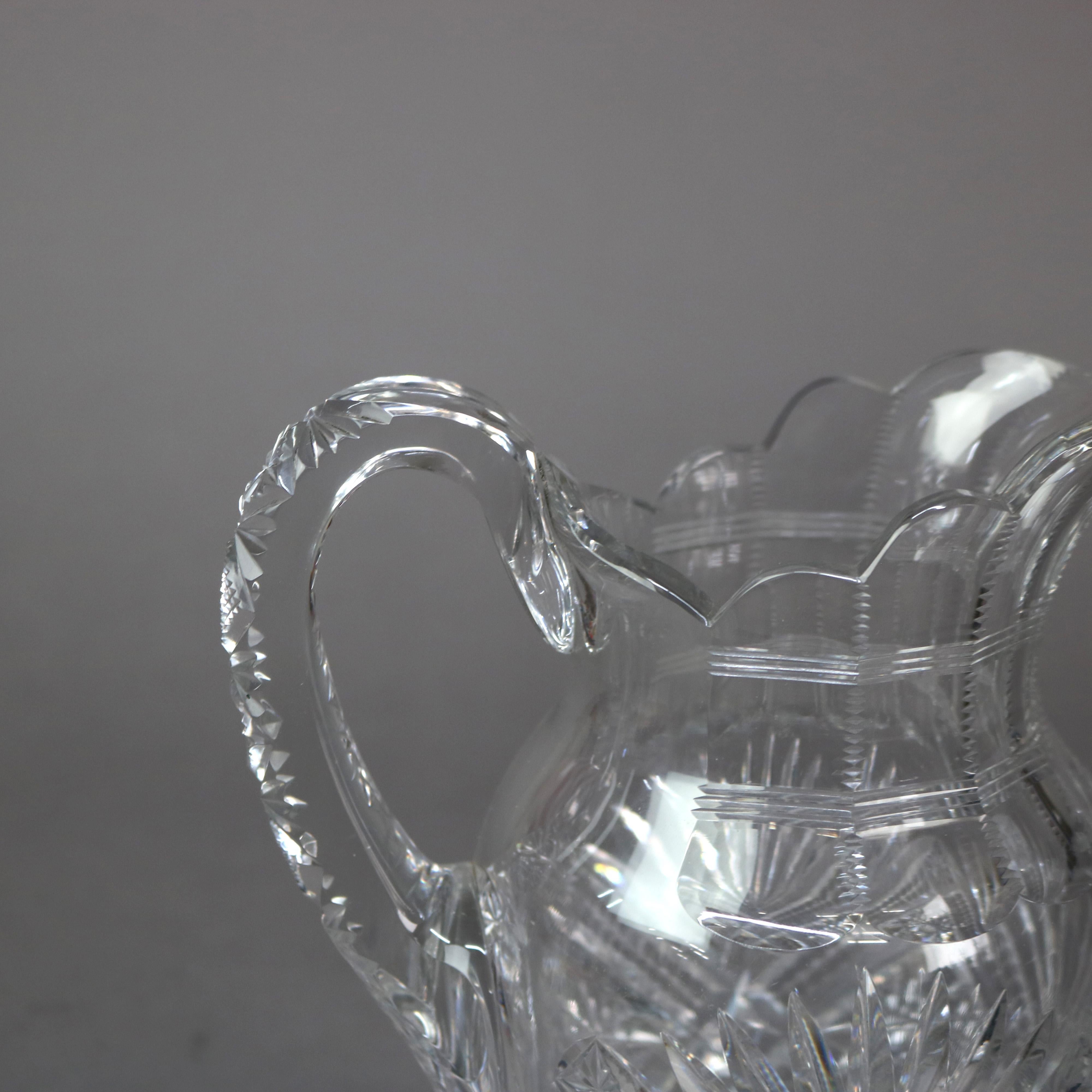 Antique Hawkes School Brilliant Cut Glass Water Pitcher C1890 For Sale 4