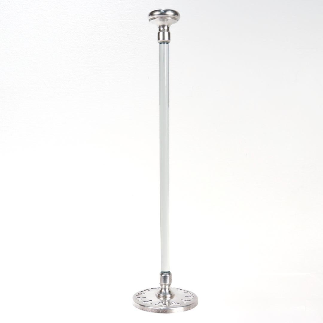 American Antique Hawkes Sterling Silver & Glass Cocktail Shaker Plunger or Strainer For Sale