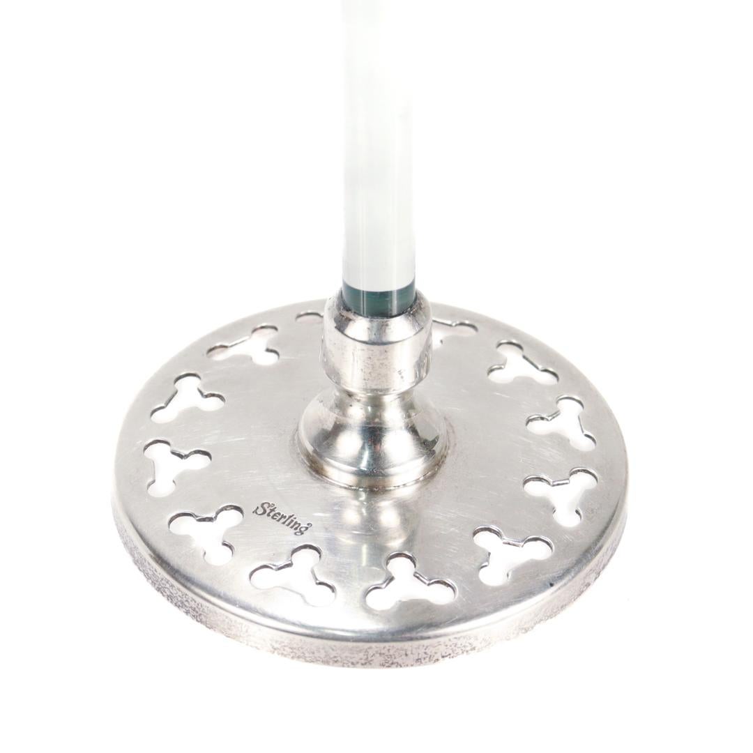 Antique Hawkes Sterling Silver & Glass Cocktail Shaker Plunger or Strainer For Sale 1