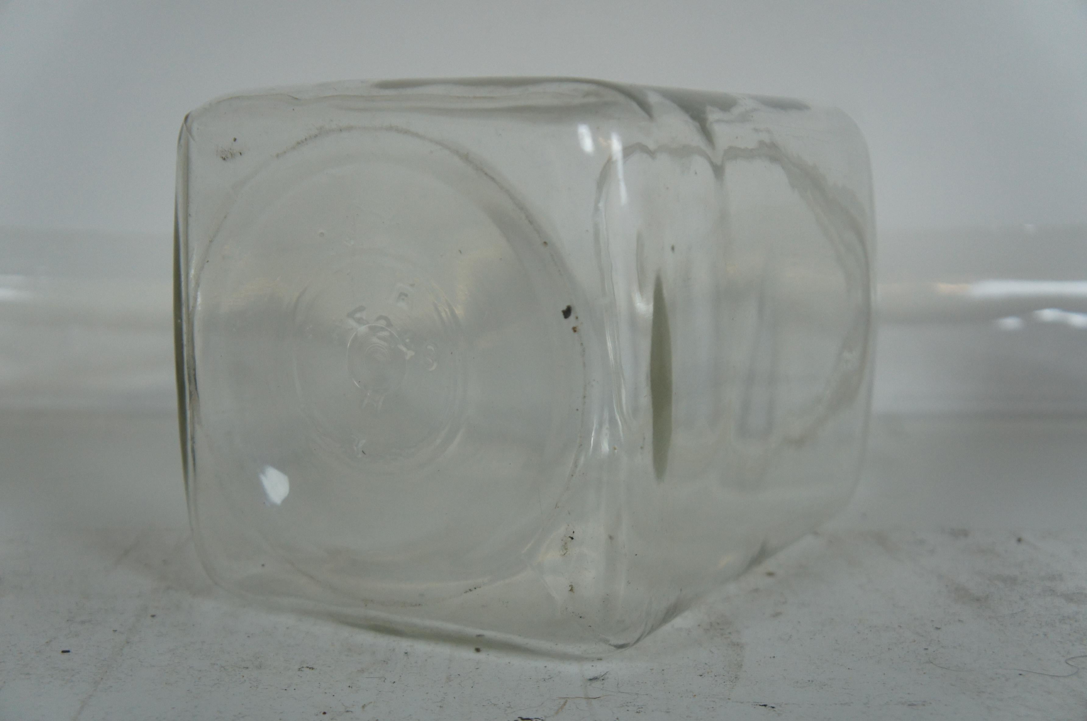 Antique Hazel Atlas Glass & Iron Farmhouse Butter Churn Jar Wood Paddle 2