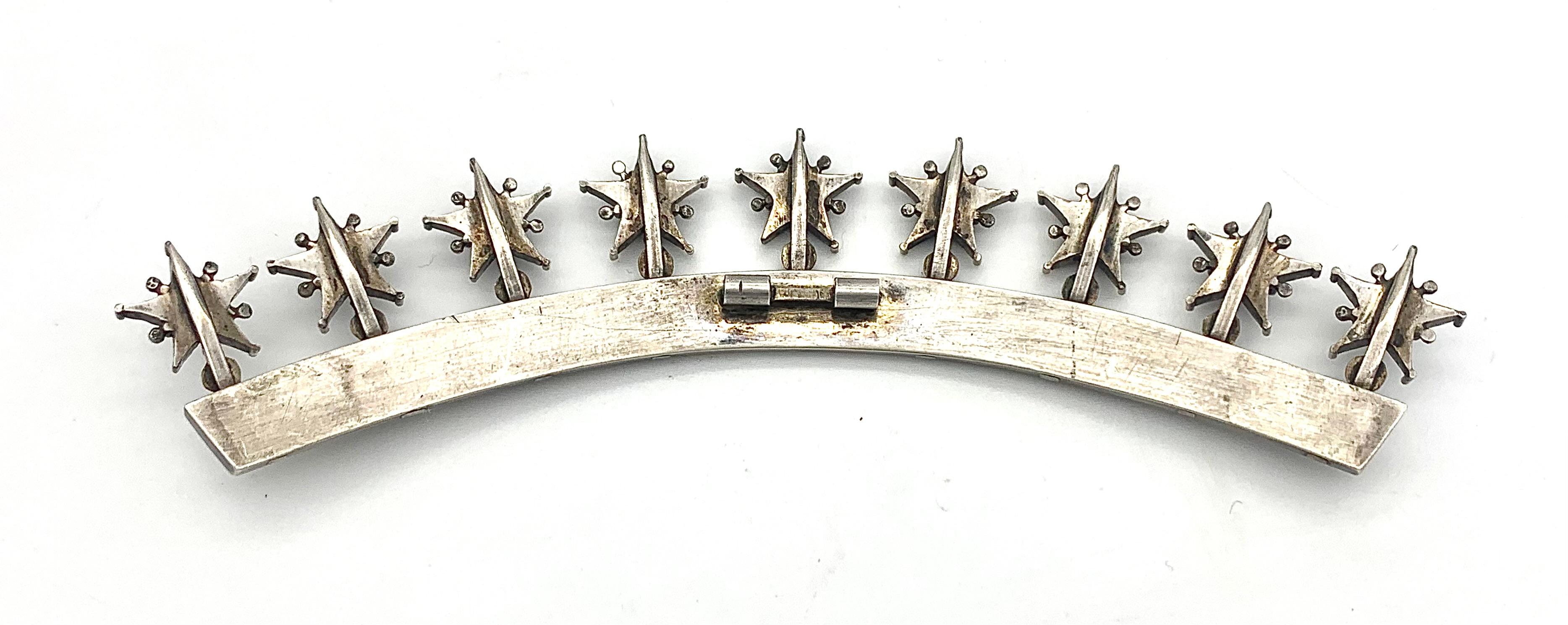 Antiker Kopfschmuck Étoile De Digne Sternförmig Fossilien Silber (Napoleon III.) im Angebot