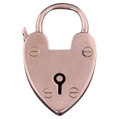 Antique Heart Lock Pendant or Clasp of 9ct Gold