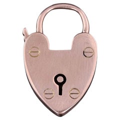 Antique Heart Lock Pendant or Clasp of 9ct Gold