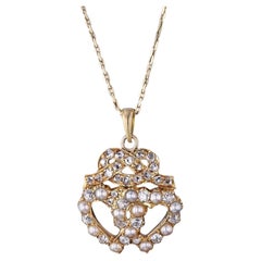 Collier cœur ancien en or 18 carats