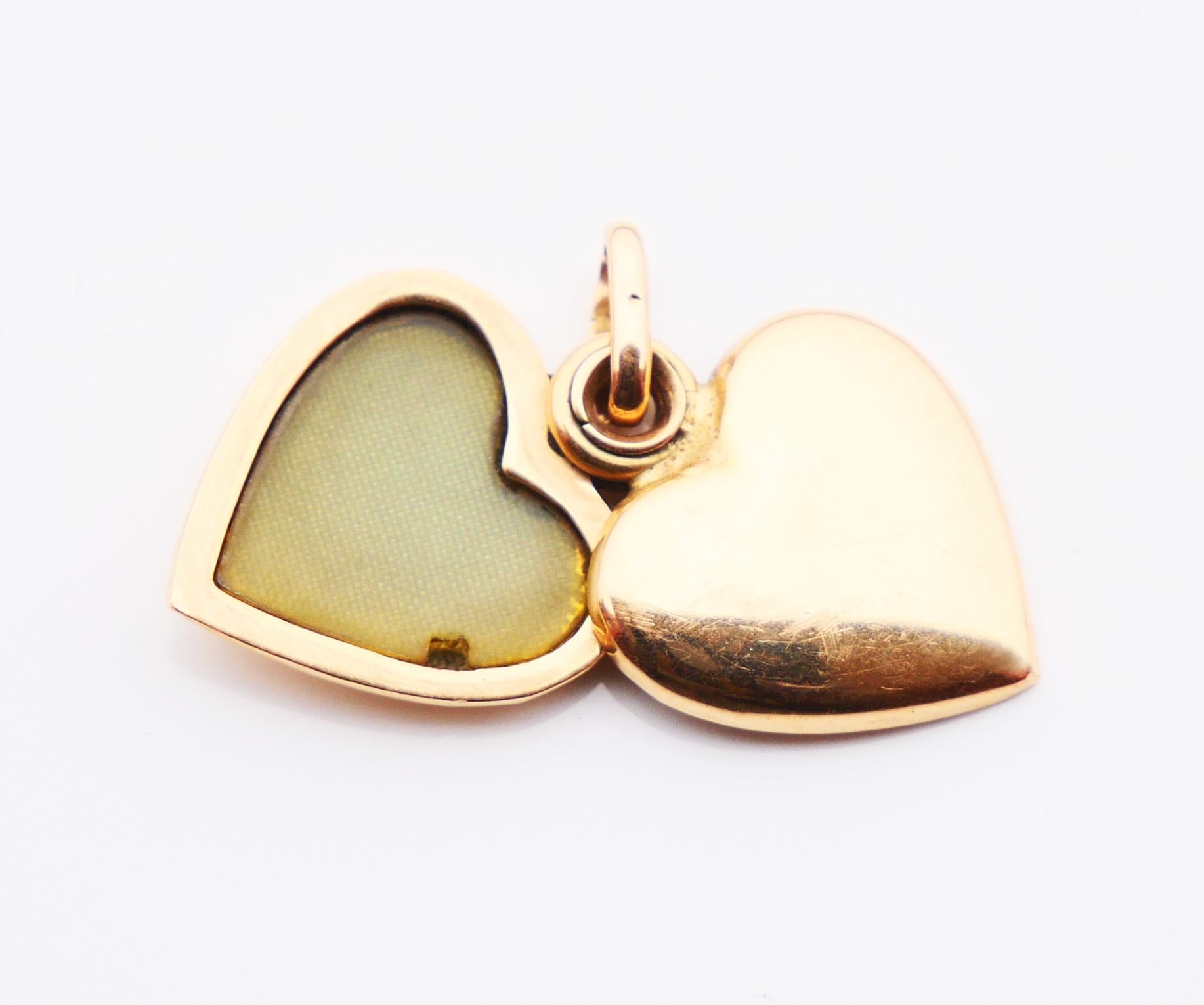 Antique Heart Pendant Picture Locket solid 18K Yellow Gold / 3.1 gr 1