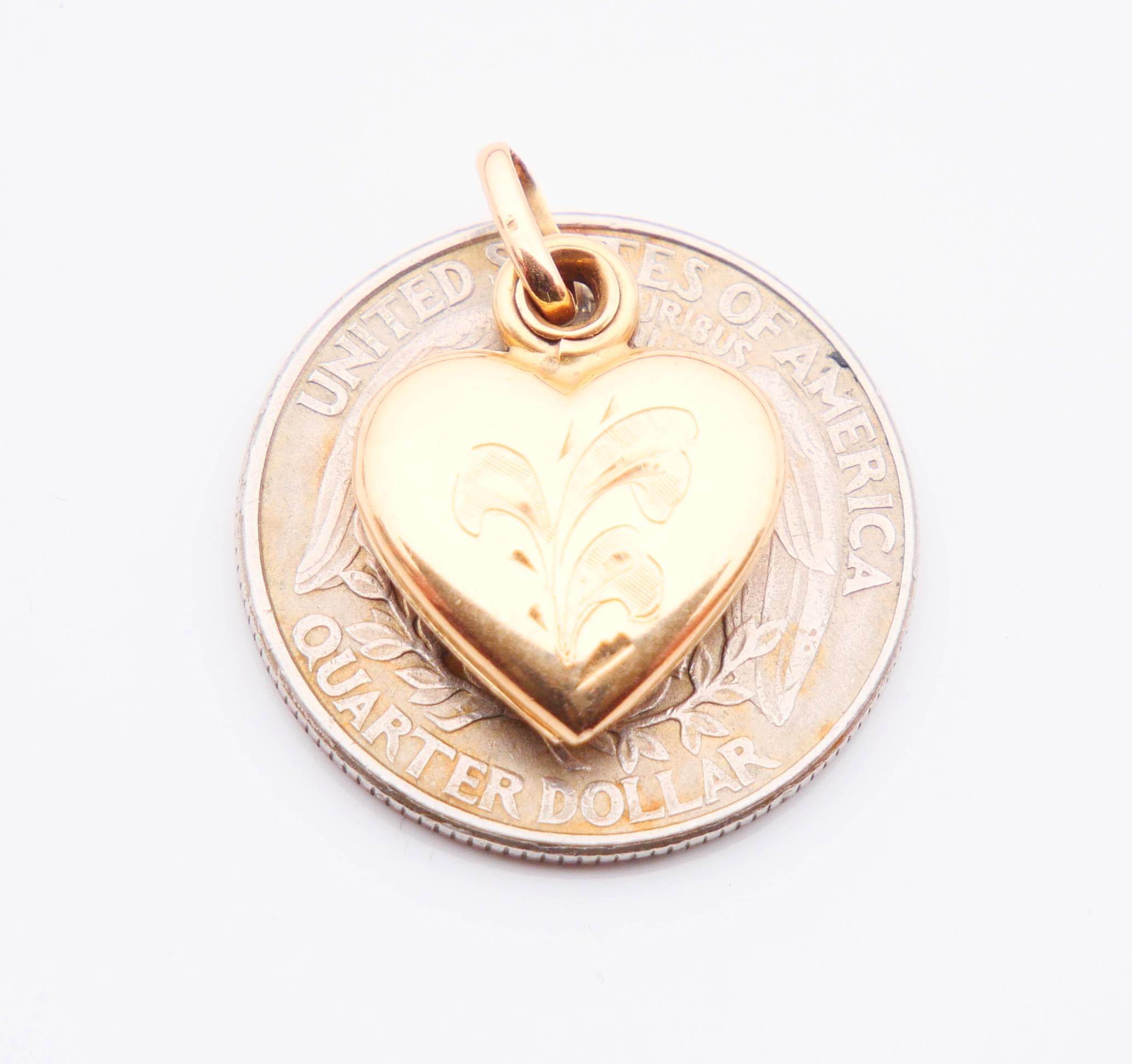Antique Heart Pendant Picture Locket solid 18K Yellow Gold / 3.1 gr 4