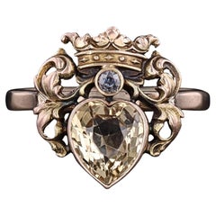 Antique Heart Ring of 14k Gold