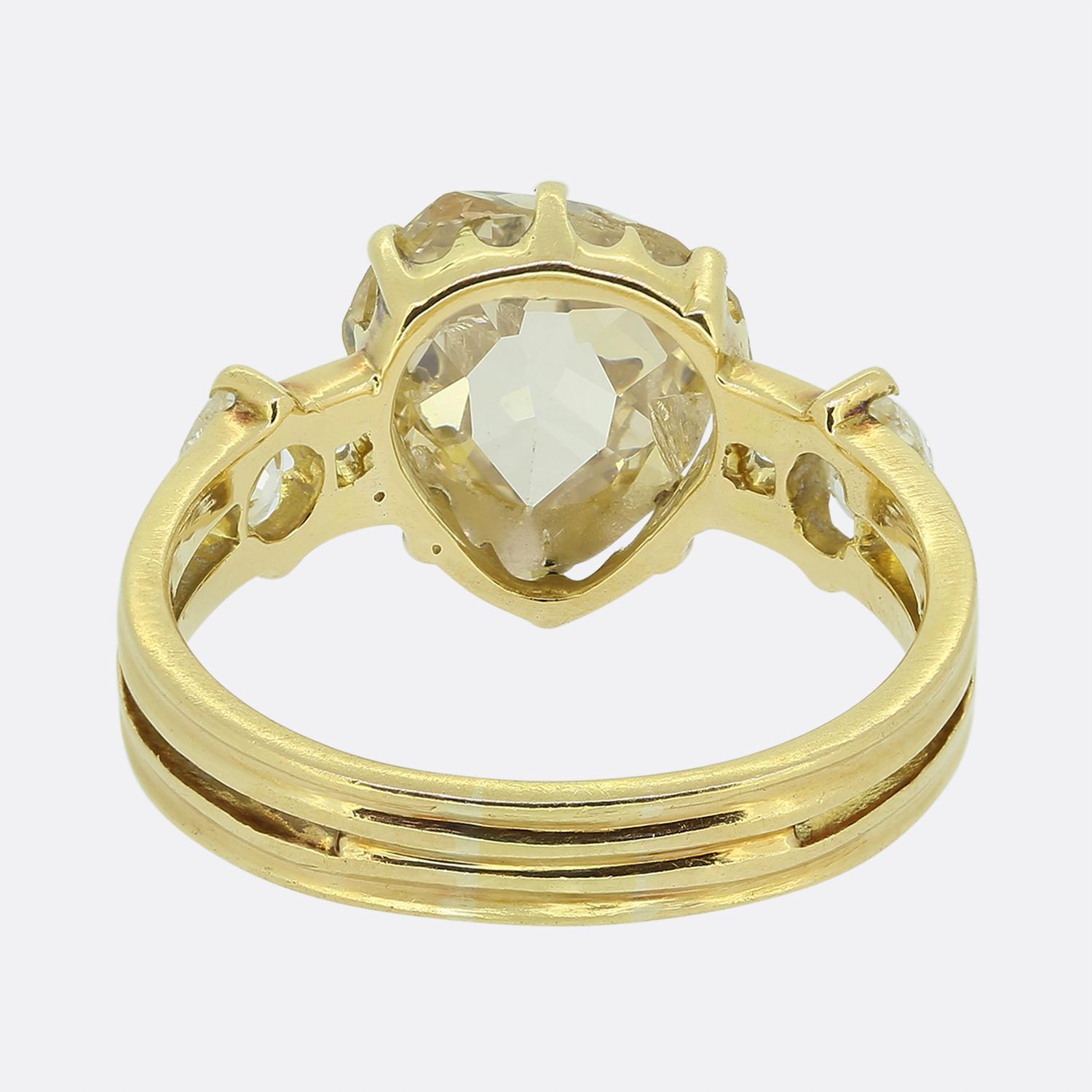Rose Cut Antique Heart-Shaped Diamond Ring