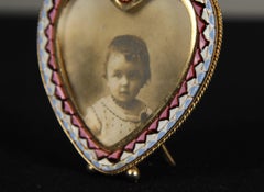 Antique Heartshaped Picture Frame, Handmade Photo Frame, 1930s, 5 x 5 cm