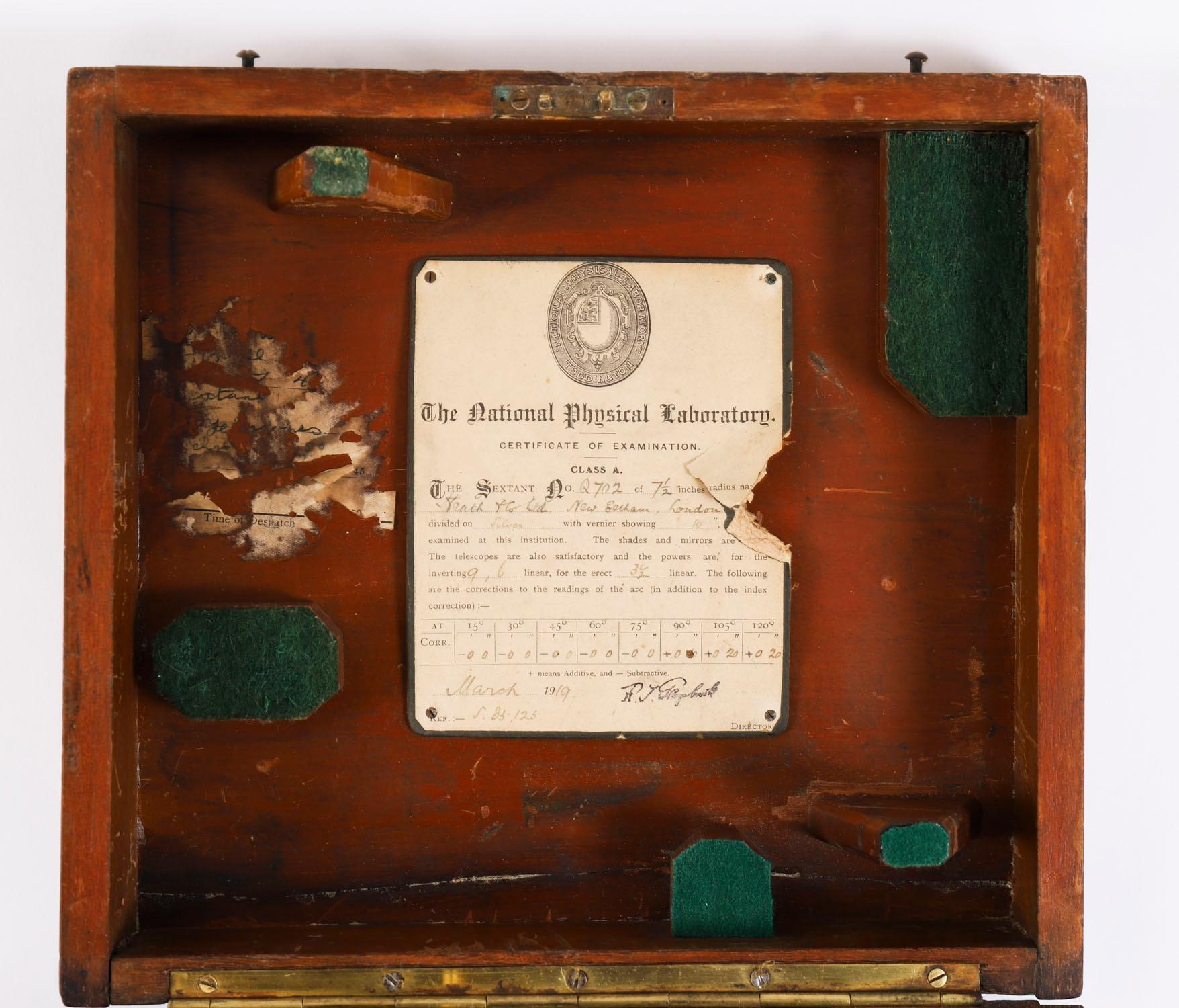 Sextant vernier ancien en laiton laqué Heath & Co 19ème siècle en vente 9