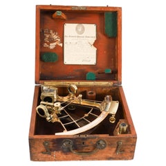 Antique Heath & Co Lacquered Brass Vernier Sextant 19th Century