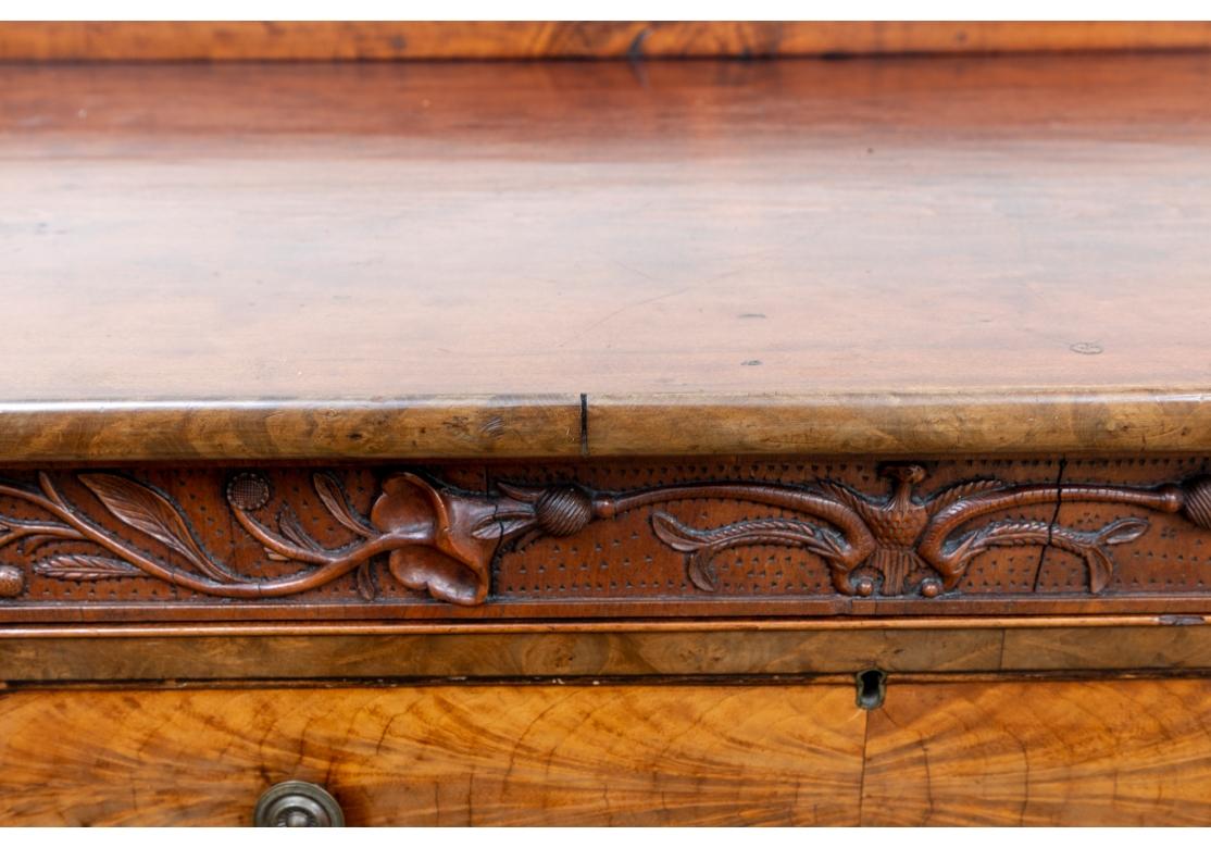 Antique Heavily Carved Arts and Crafts Era Buffet Cabinet For Sale 8