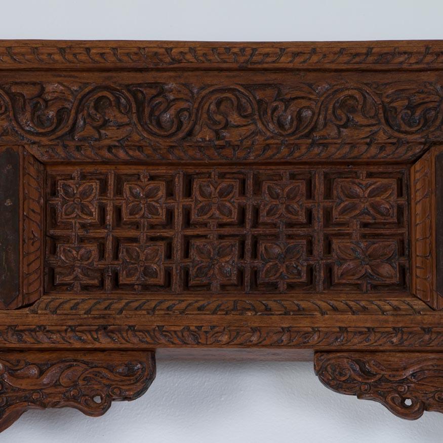 Indian Antique Heavily Carved Teak Doorway Surround from India