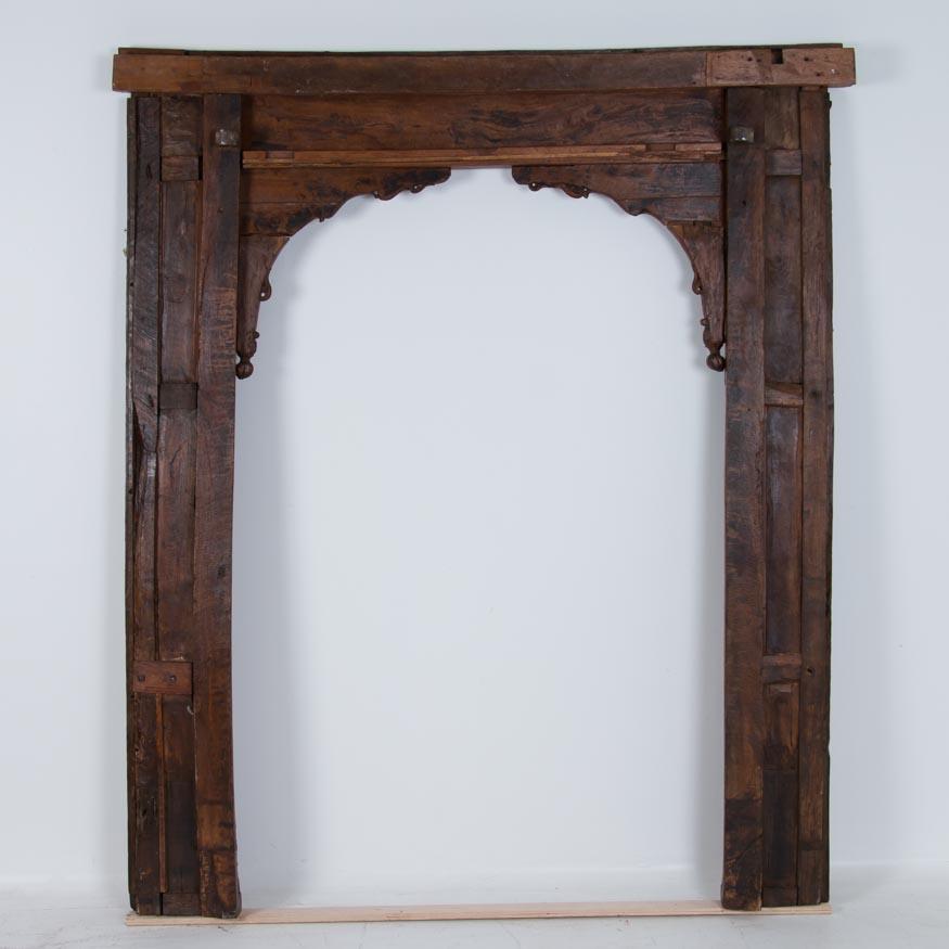 Antique Heavily Carved Teak Doorway Surround from India 3