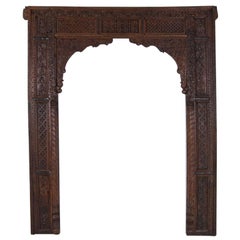 Antique Heavily Carved Teak Doorway Surround from India