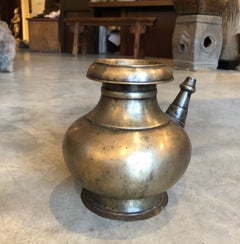 Antique Heavy Bronze Ceremonial Pitcher, from Nepal