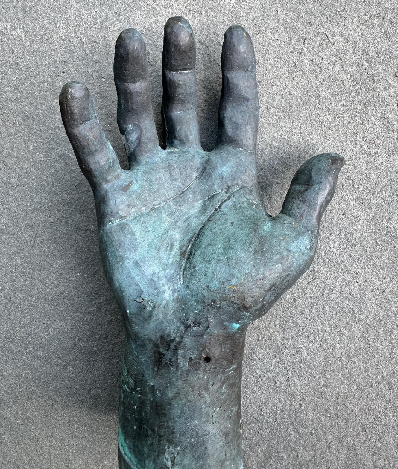 Brutalist Antique Heavy Bronze Hand Study For Sale